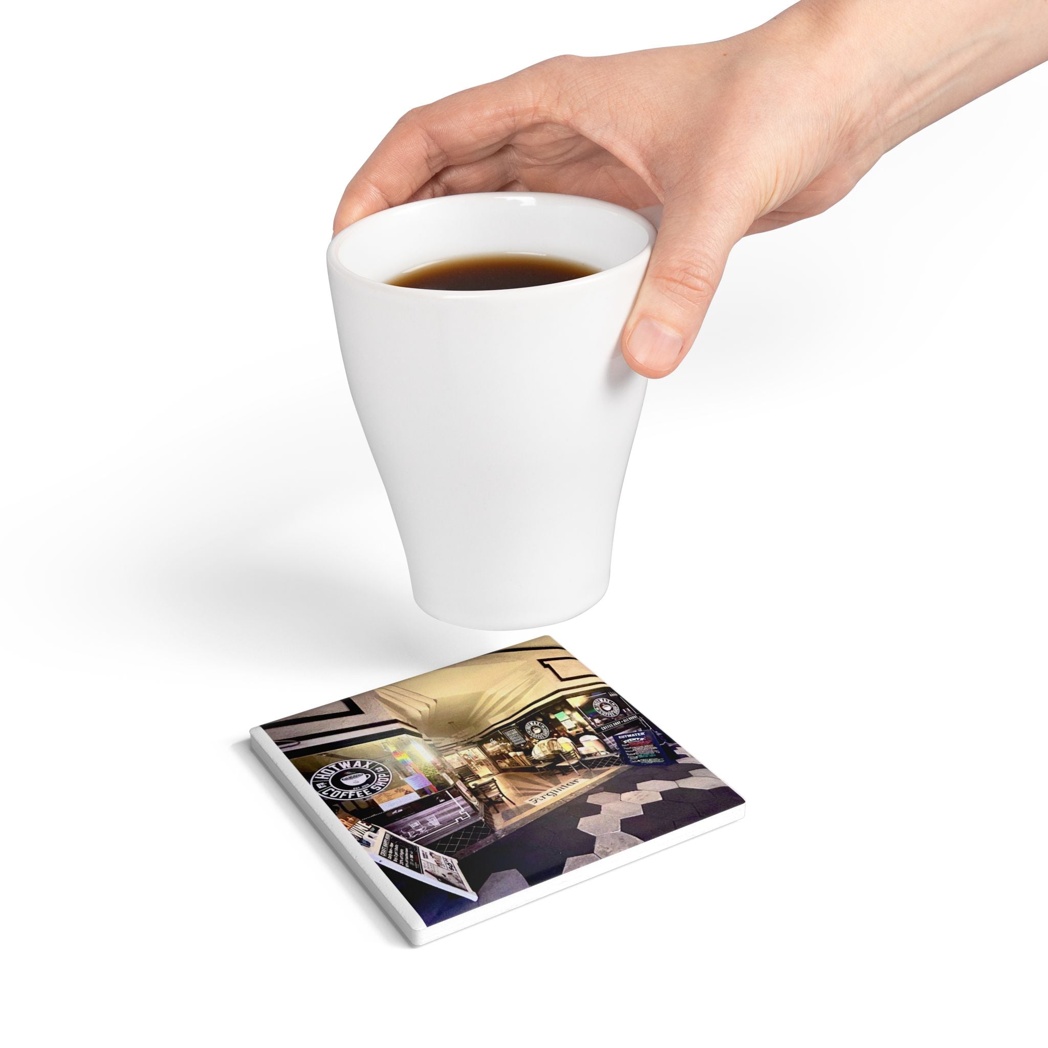 “Hot Wax Coffee Shop” Coaster