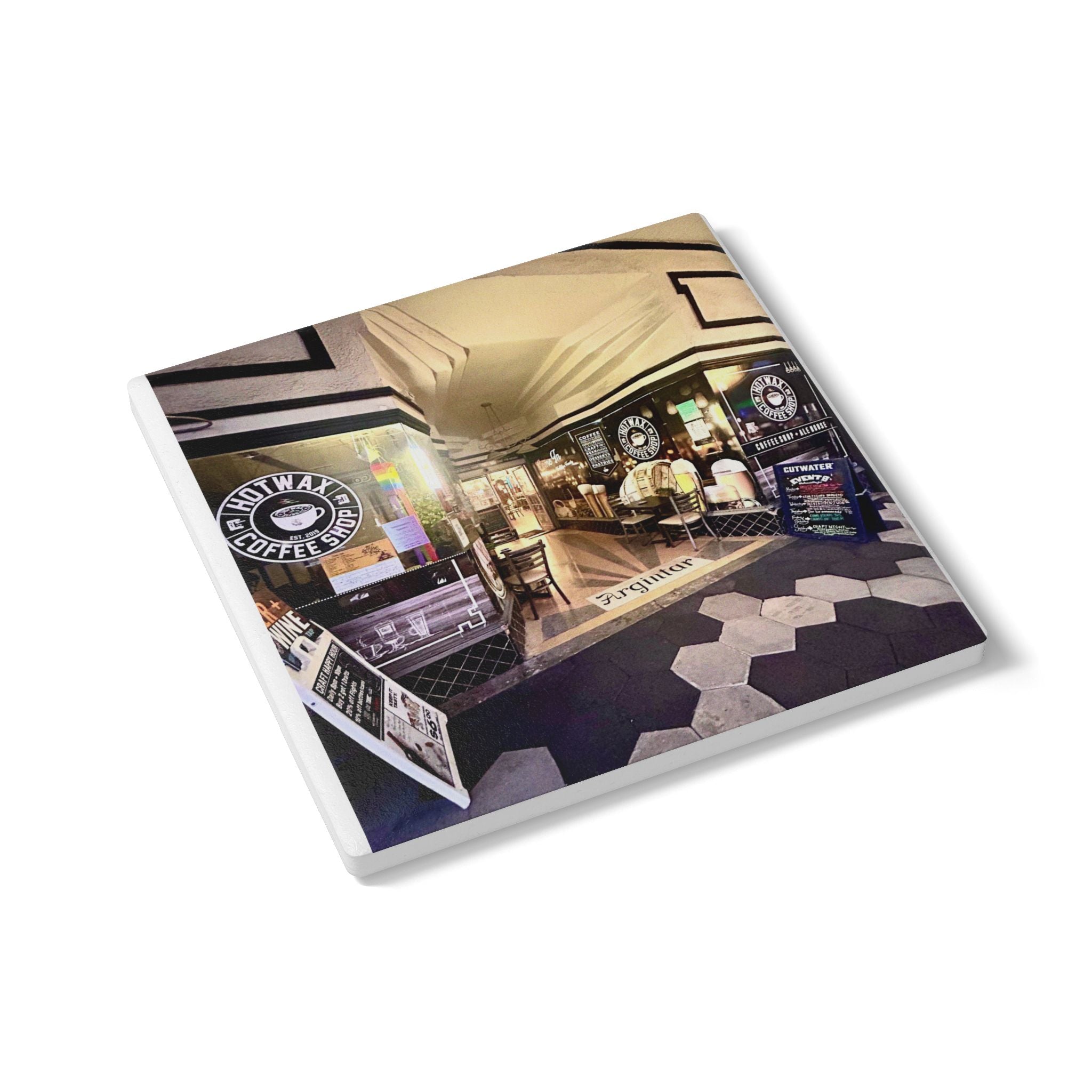 “Hot Wax Coffee Shop” Coaster
