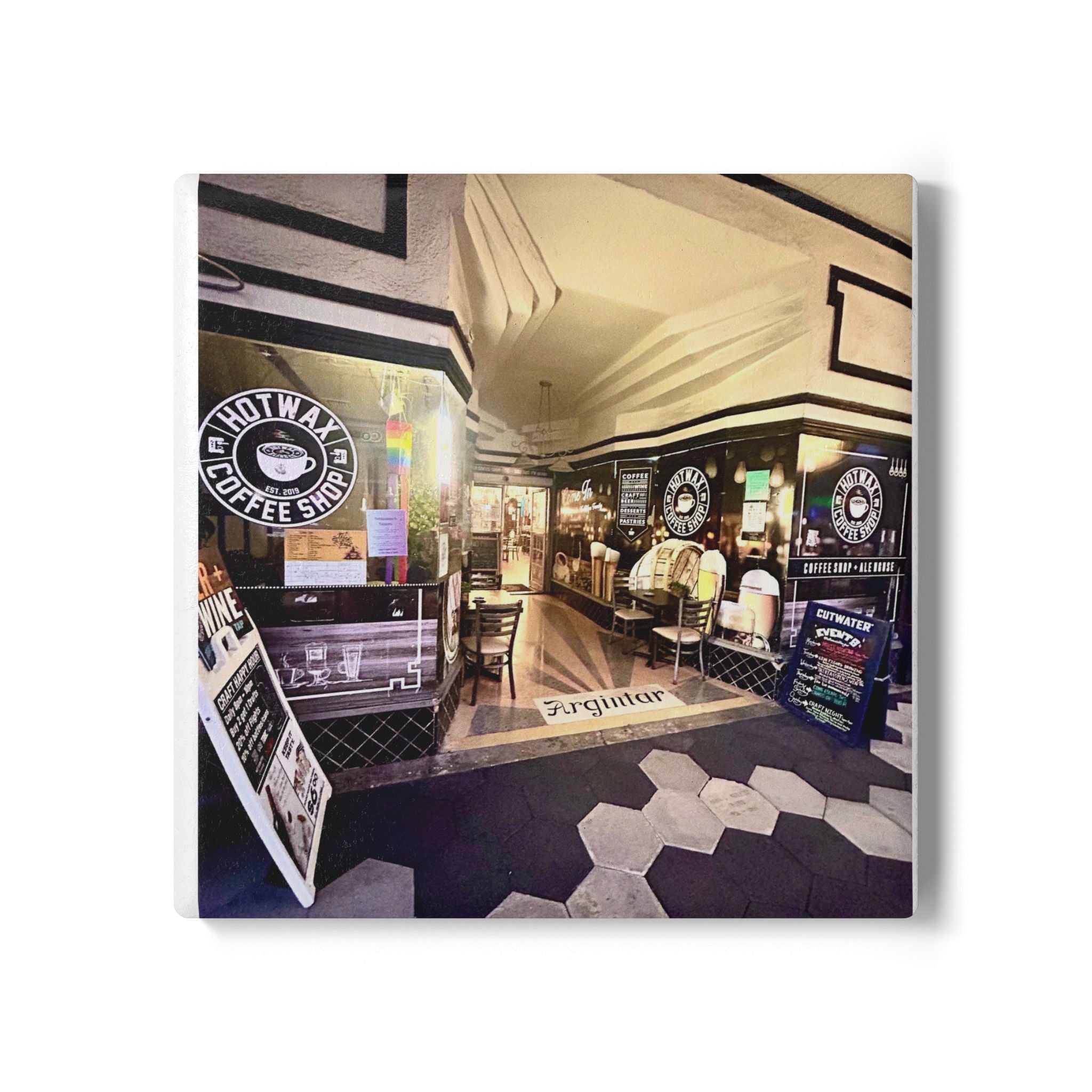 “Hot Wax Coffee Shop” Coaster
