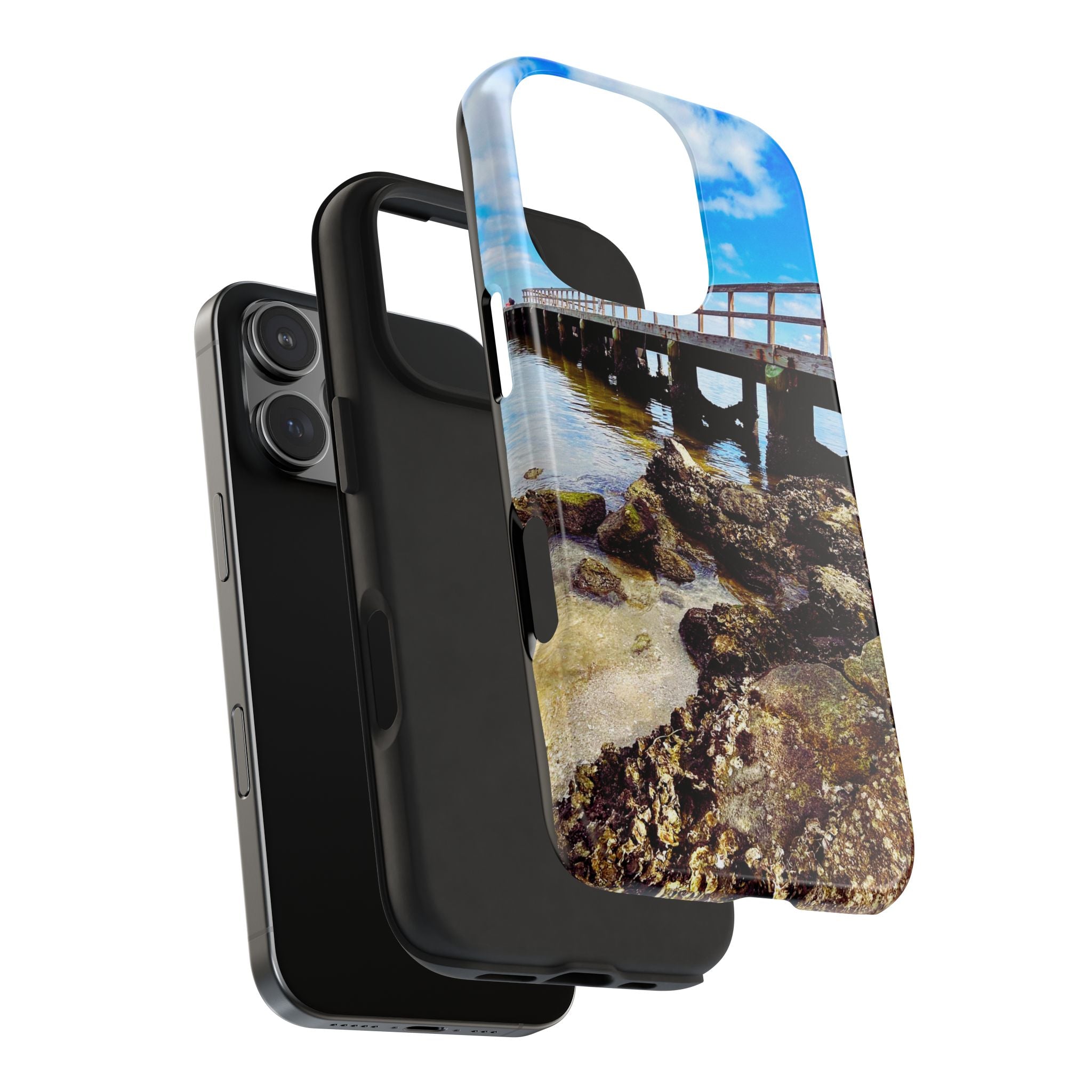 Coastal Pier & Oyster Rocks Phone Case