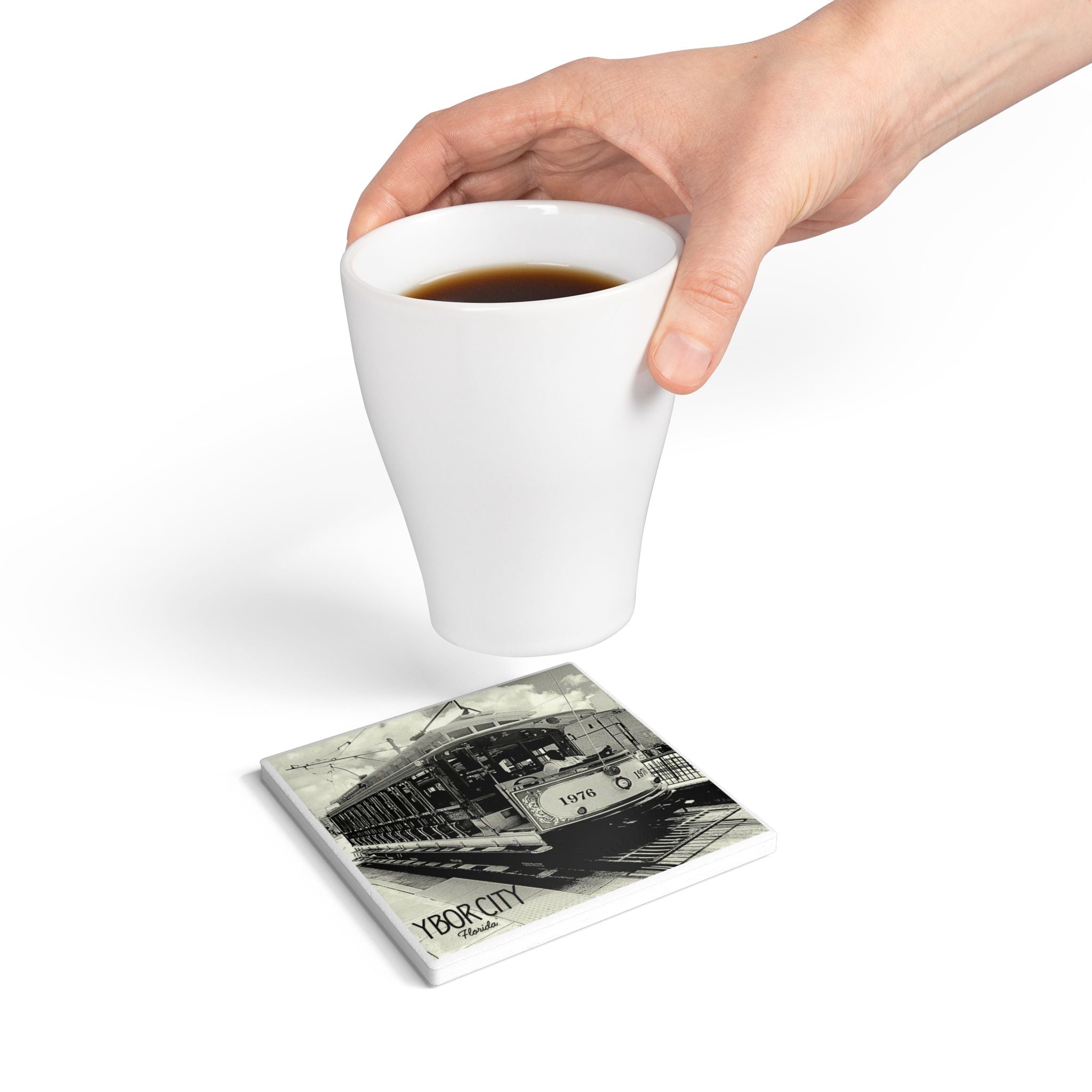 Tampa Streetcar Ceramic Coaster