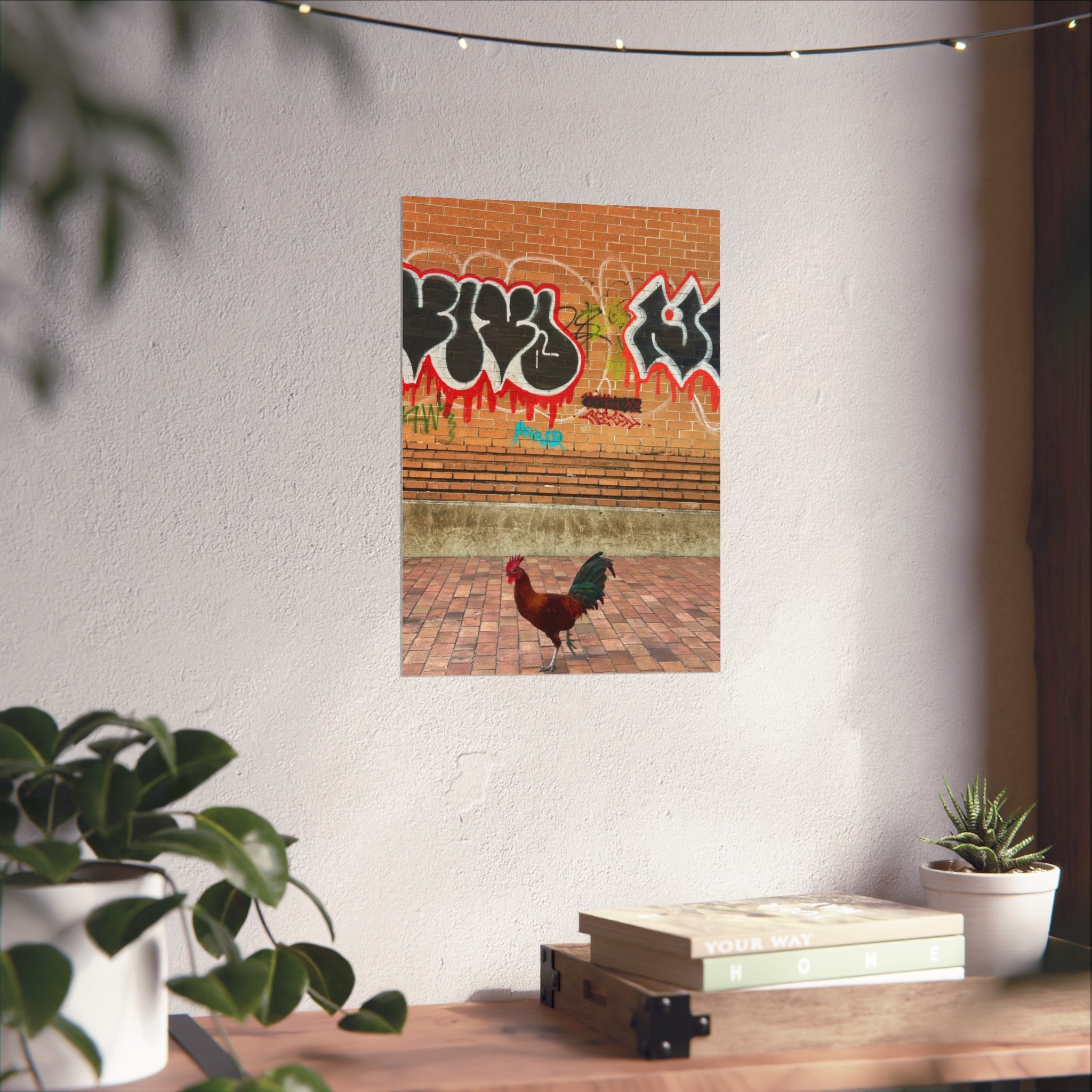 Rooster & Graffiti Wall Art