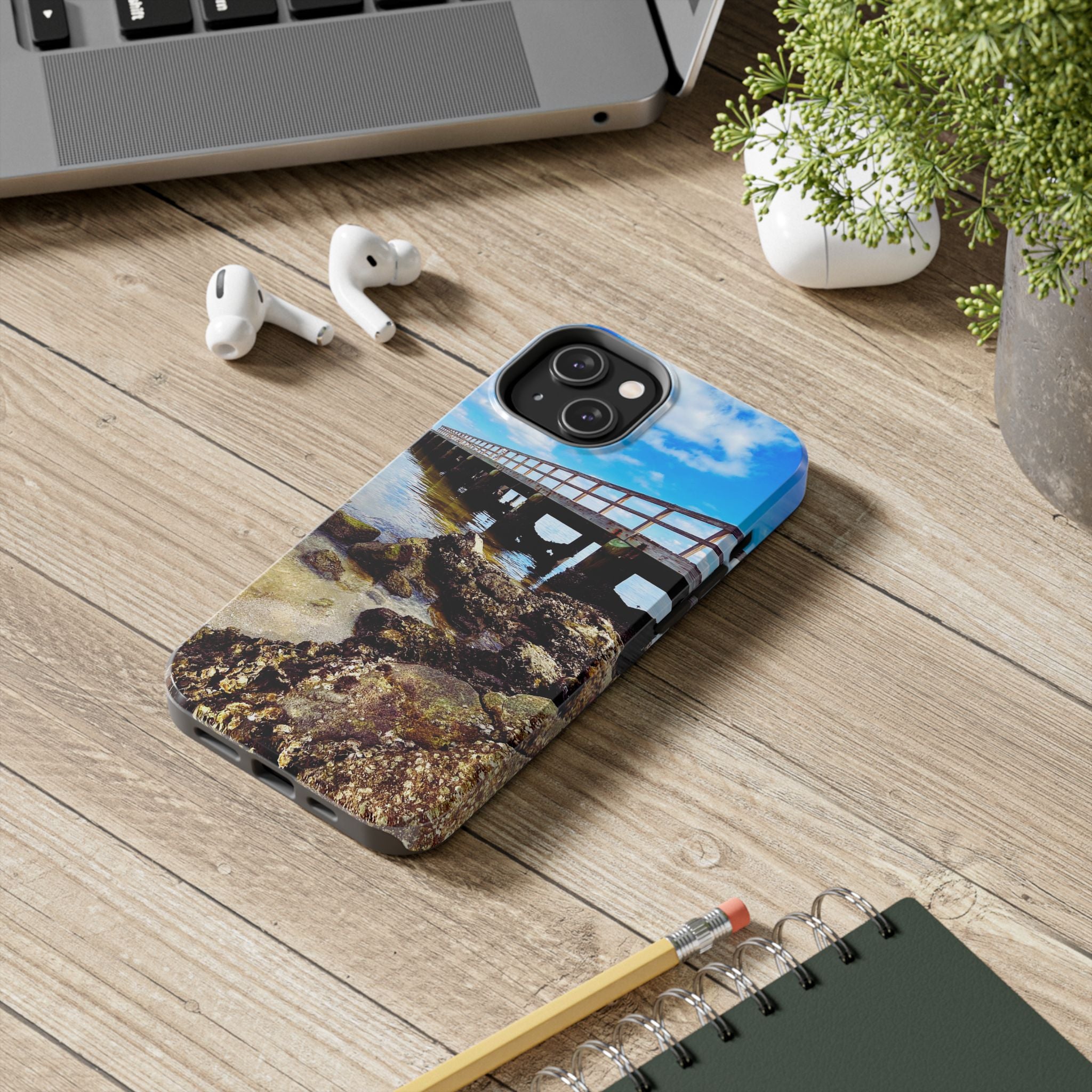 Coastal Pier & Oyster Rocks Phone Case