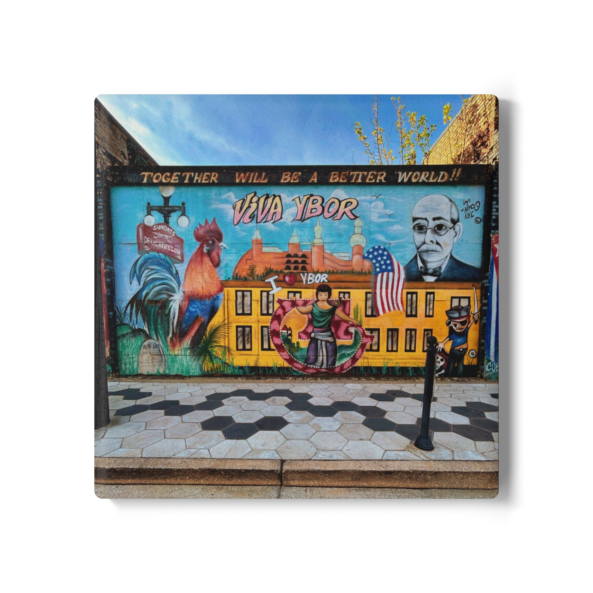 Viva Ybor Ceramic Coaster