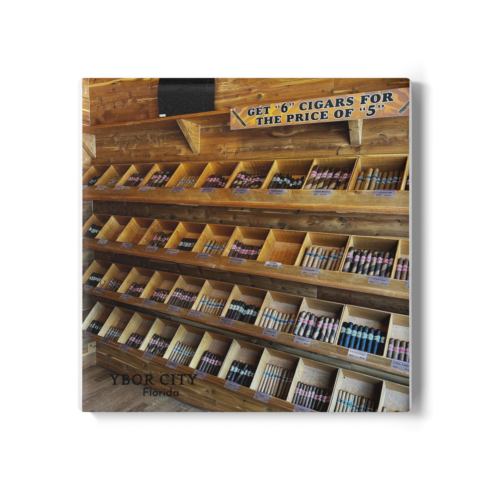 Cigar Shelves Ceramic Coaster