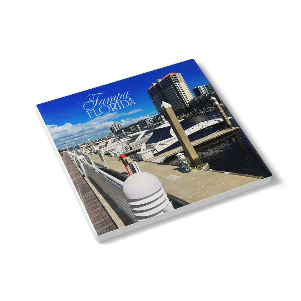Tampa Marina Boats Dockside Coaster