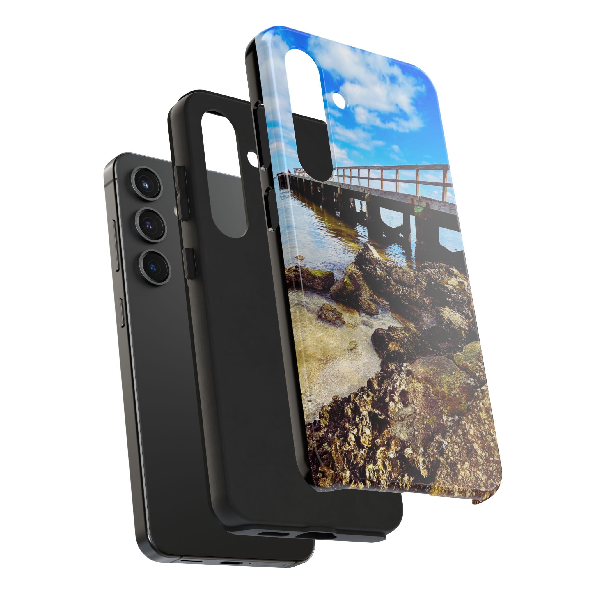 Coastal Pier & Oyster Rocks Phone Case