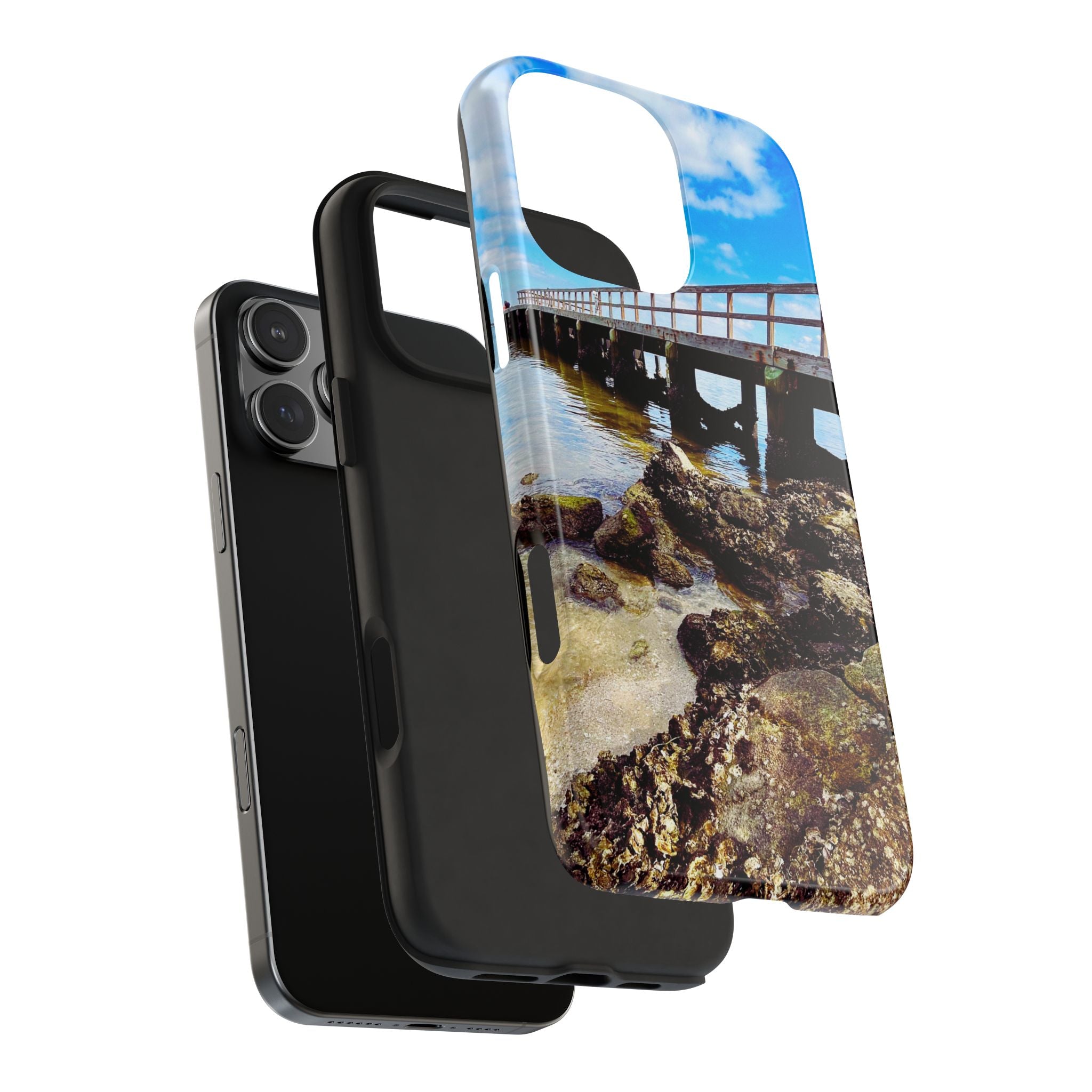 Coastal Pier & Oyster Rocks Phone Case