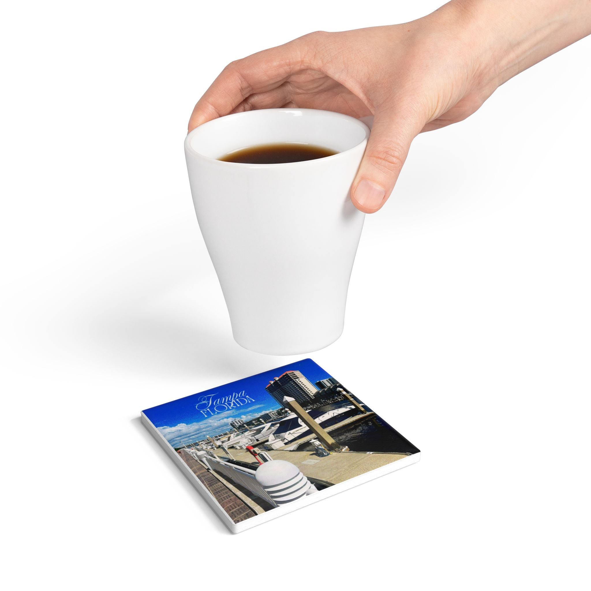 Tampa Marina Boats Dockside Coaster