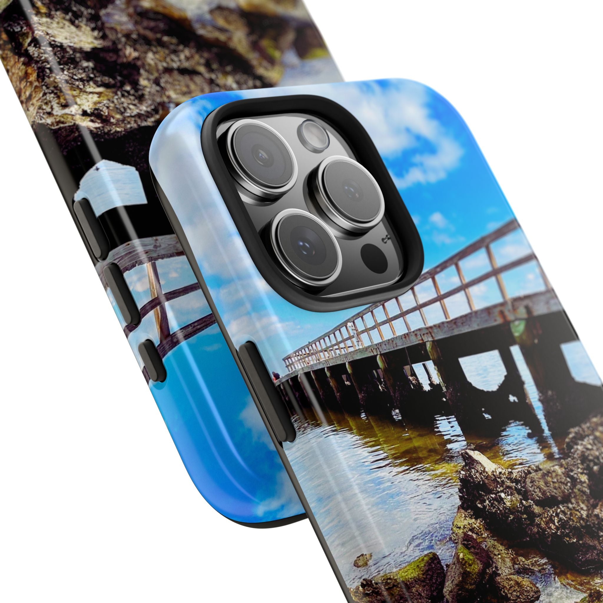 Coastal Pier & Oyster Rocks Phone Case