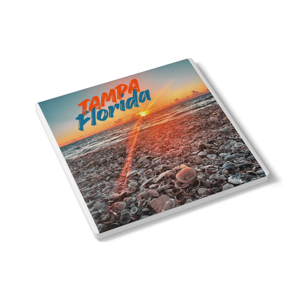Florida Sunset Seashell Beach Coaster