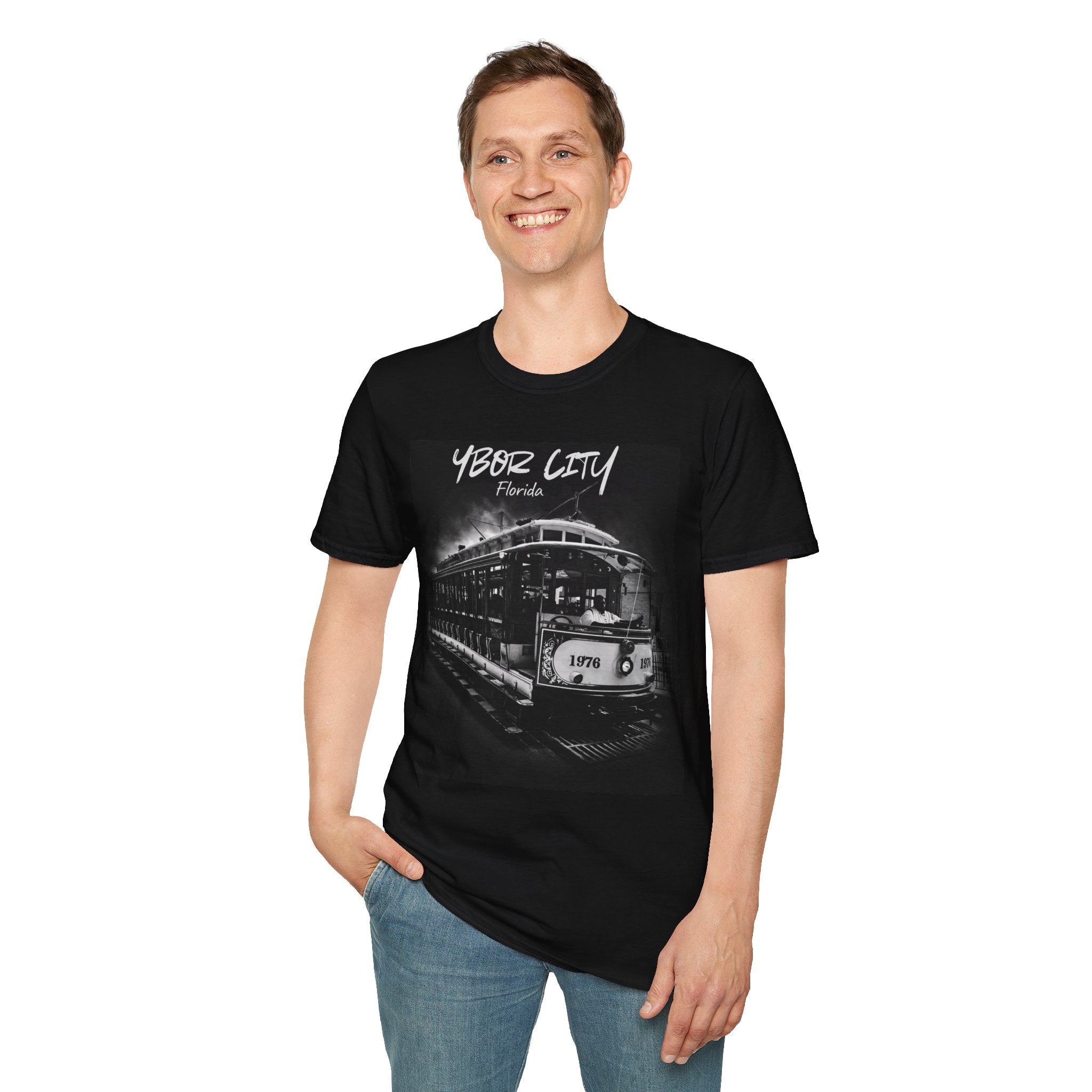 B/W Ybor City Trolley T-Shirt