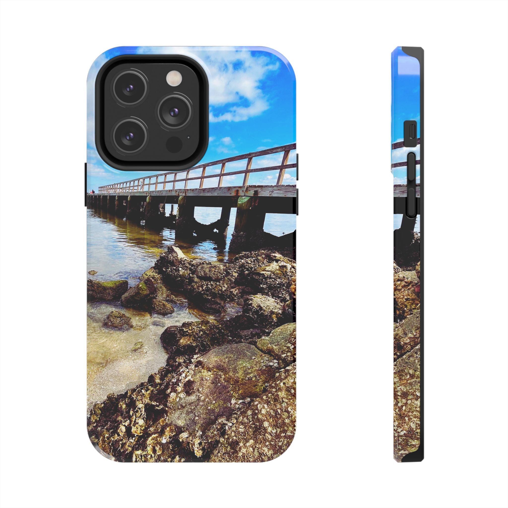 Coastal Pier & Oyster Rocks Phone Case