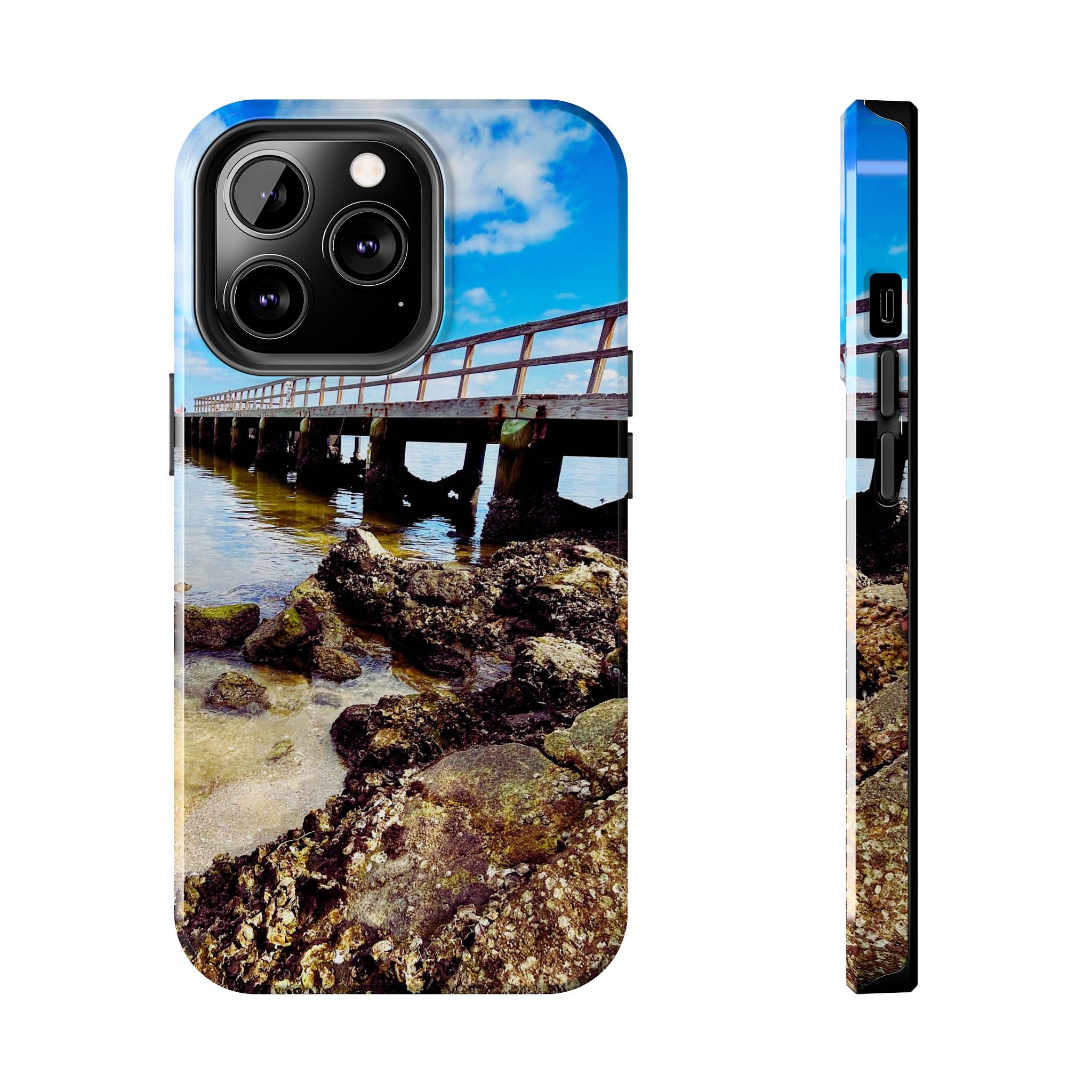 Coastal Pier & Oyster Rocks Phone Case