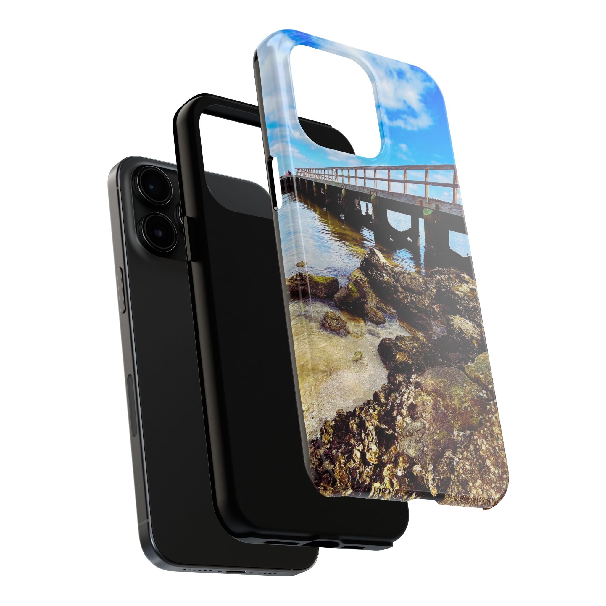Coastal Pier & Oyster Rocks Phone Case