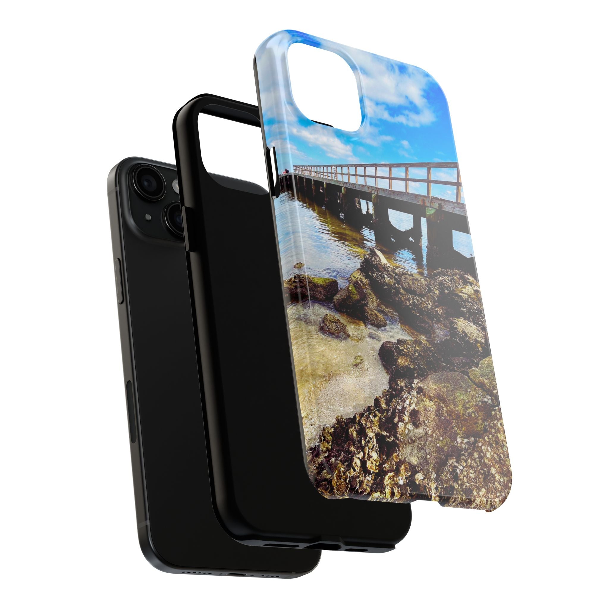 Coastal Pier & Oyster Rocks Phone Case