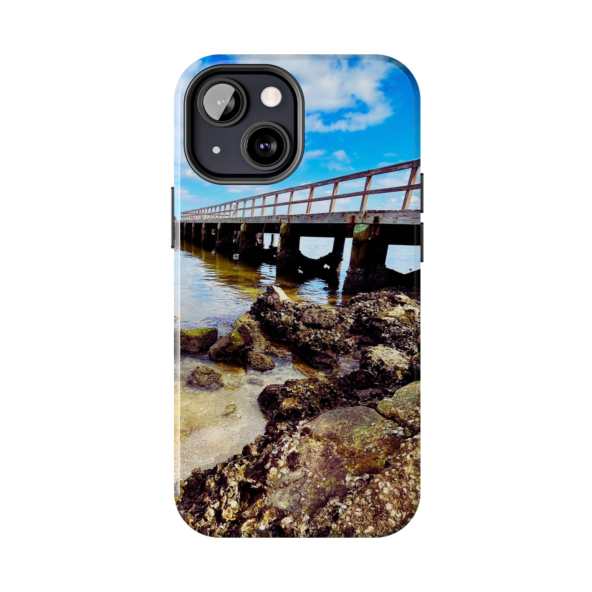 Coastal Pier & Oyster Rocks Phone Case