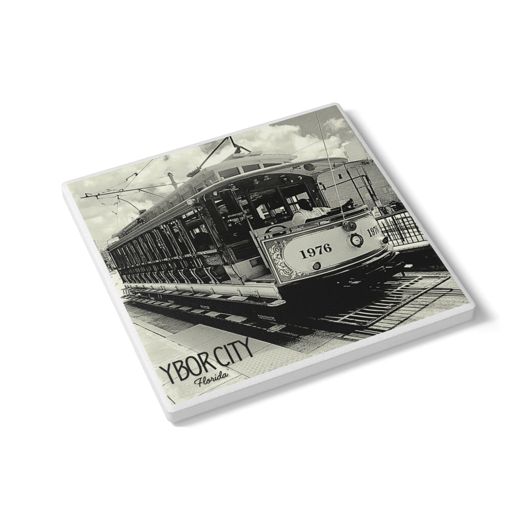 Tampa Streetcar Ceramic Coaster