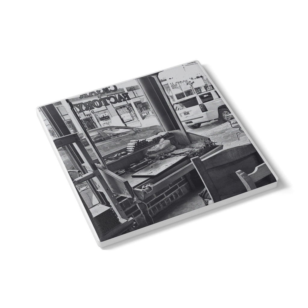 Black and White Cigar Rolling Table Coaster