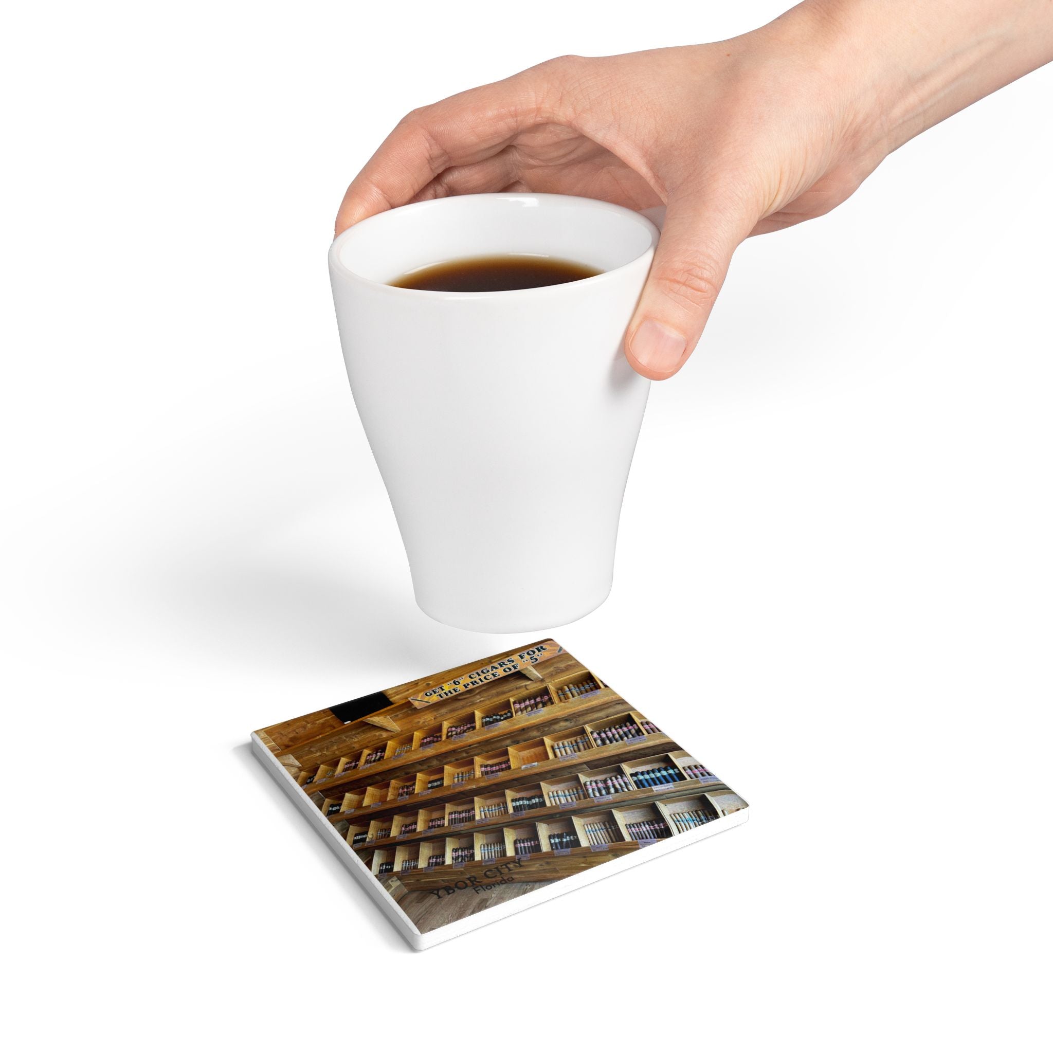 Cigar Shelves Ceramic Coaster