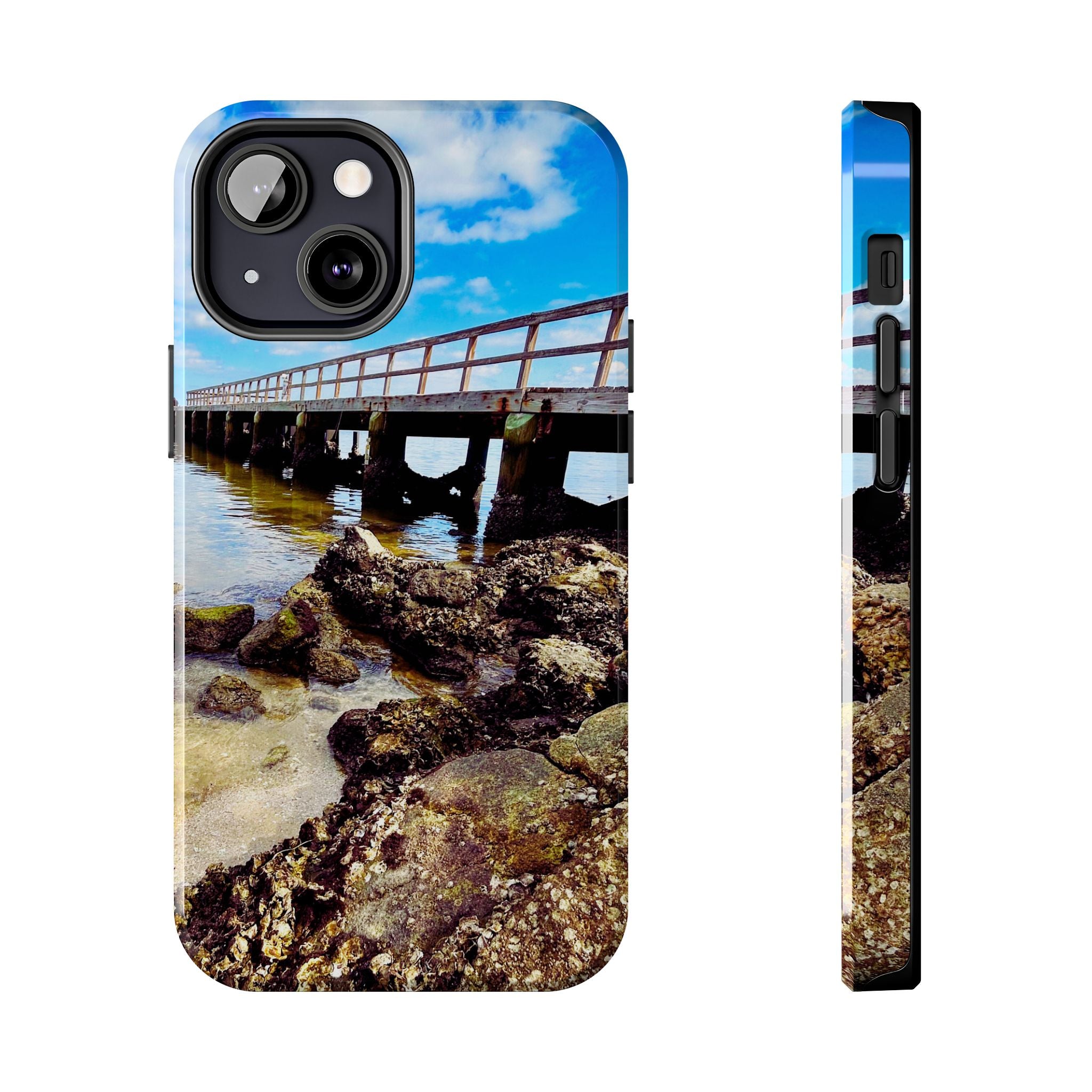 Coastal Pier & Oyster Rocks Phone Case