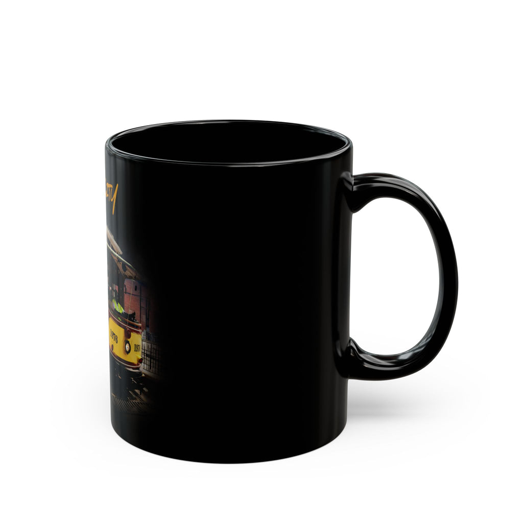 Ybor City Trolley Black Mug