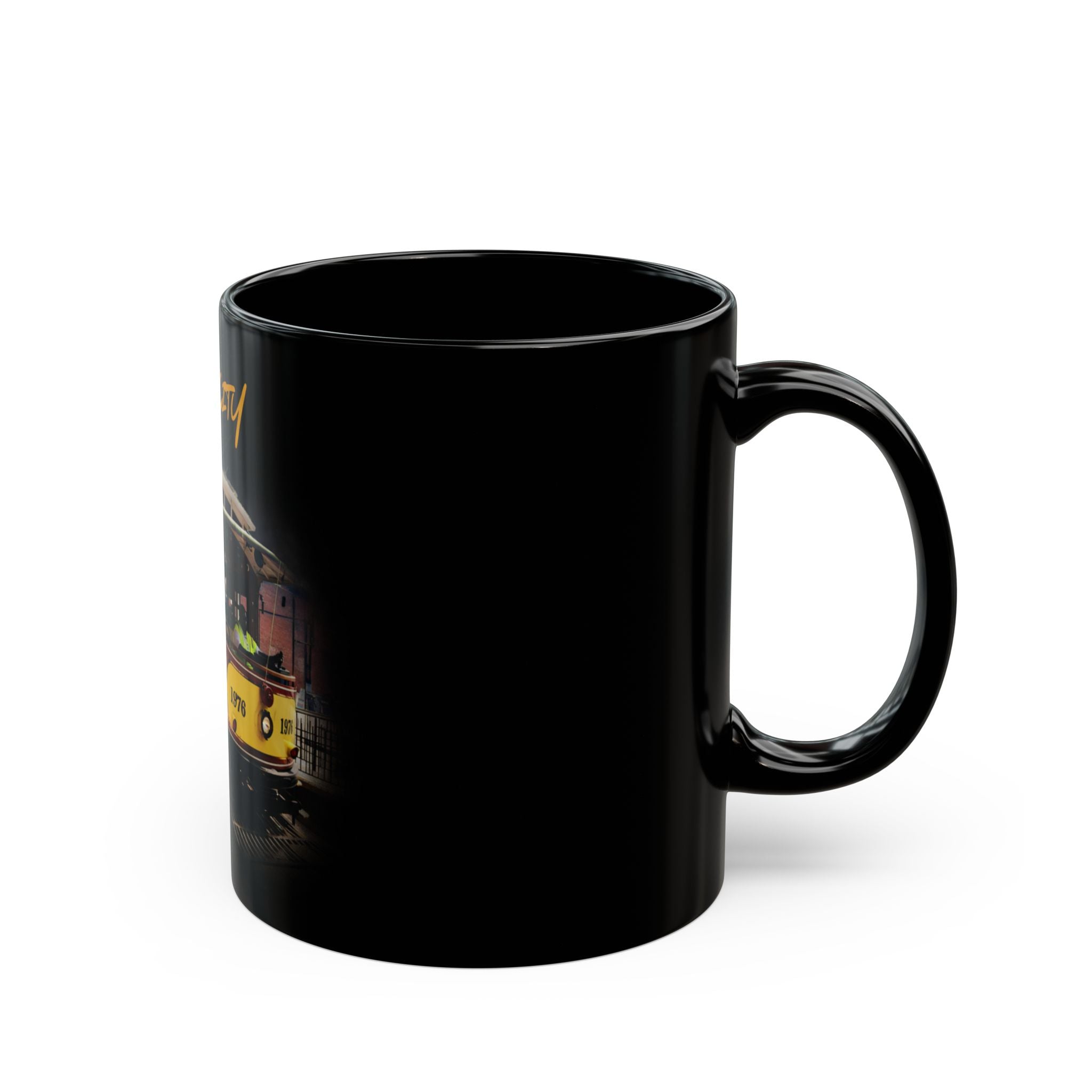 Ybor City Trolley Black Mug