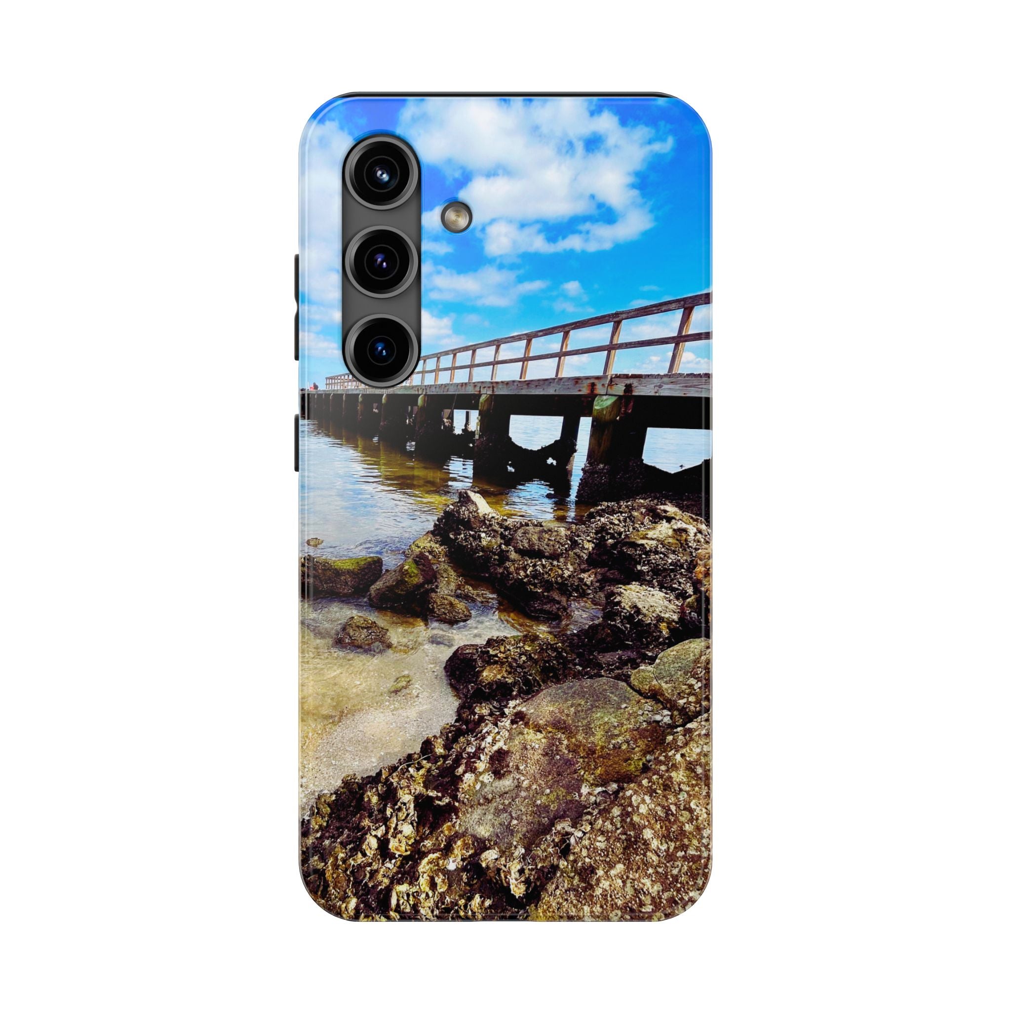 Coastal Pier & Oyster Rocks Phone Case