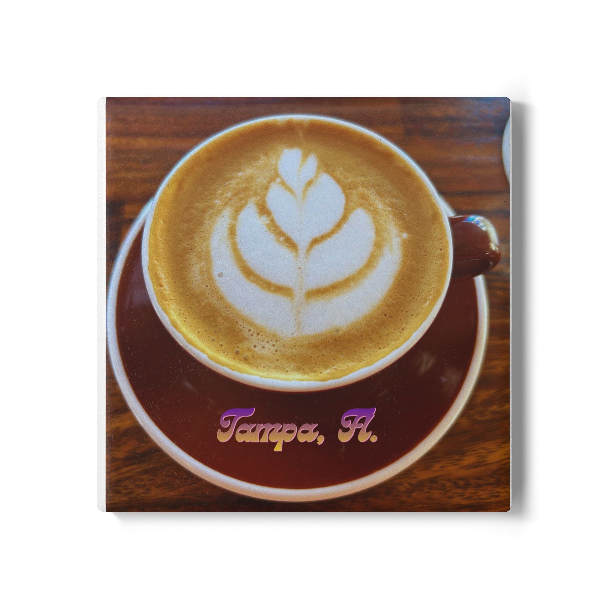 Tampa Coffee Art Ceramic Coaster