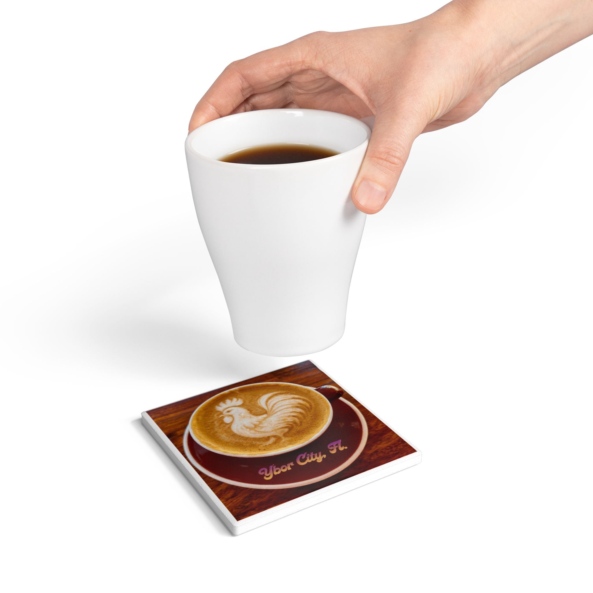 Tampa Coffee Art Ceramic Coaster