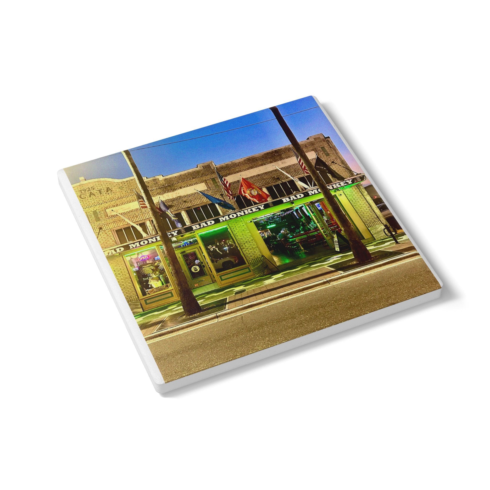 “Bad Monkey Bar, Ybor City” Ceramic Coaster