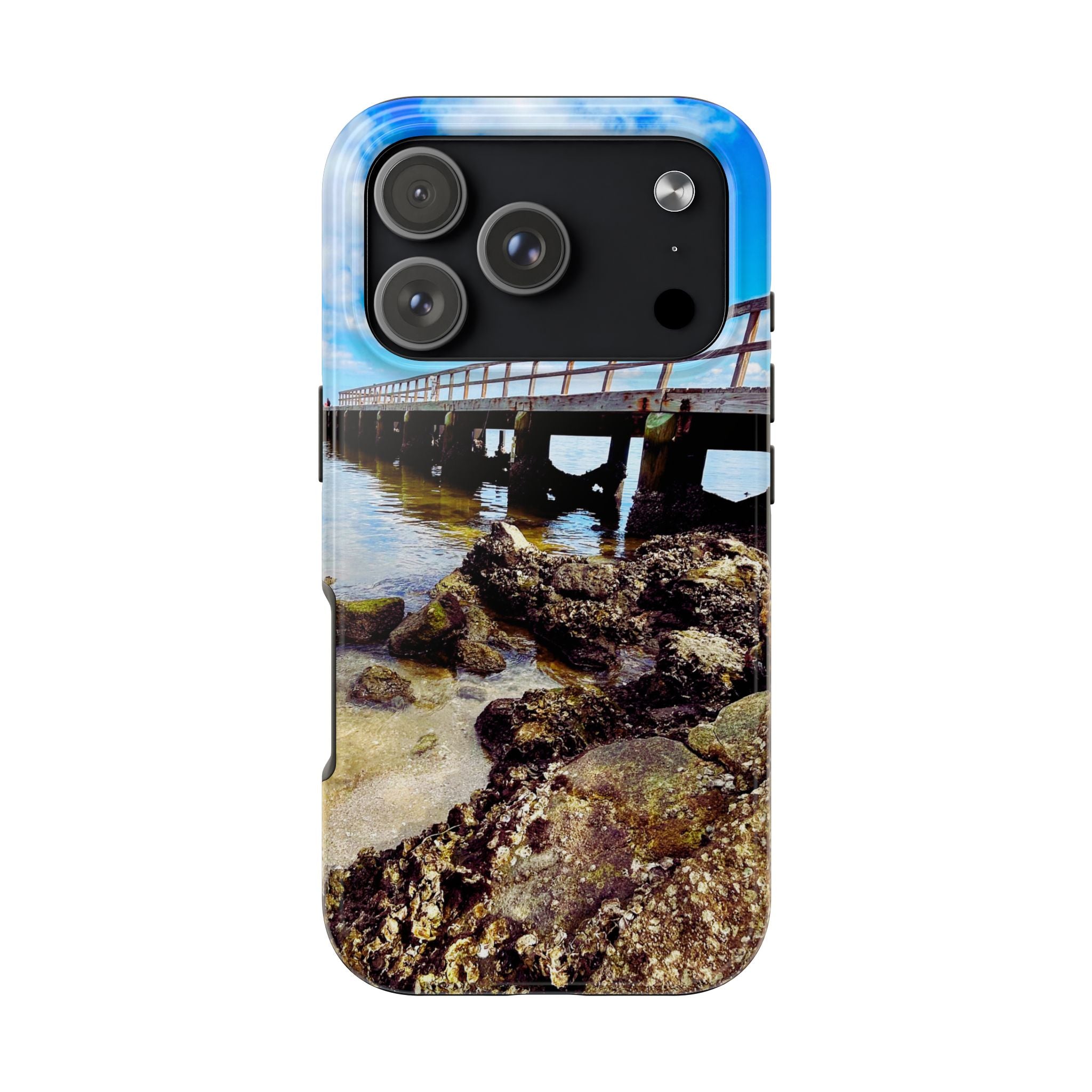 Coastal Pier & Oyster Rocks Phone Case