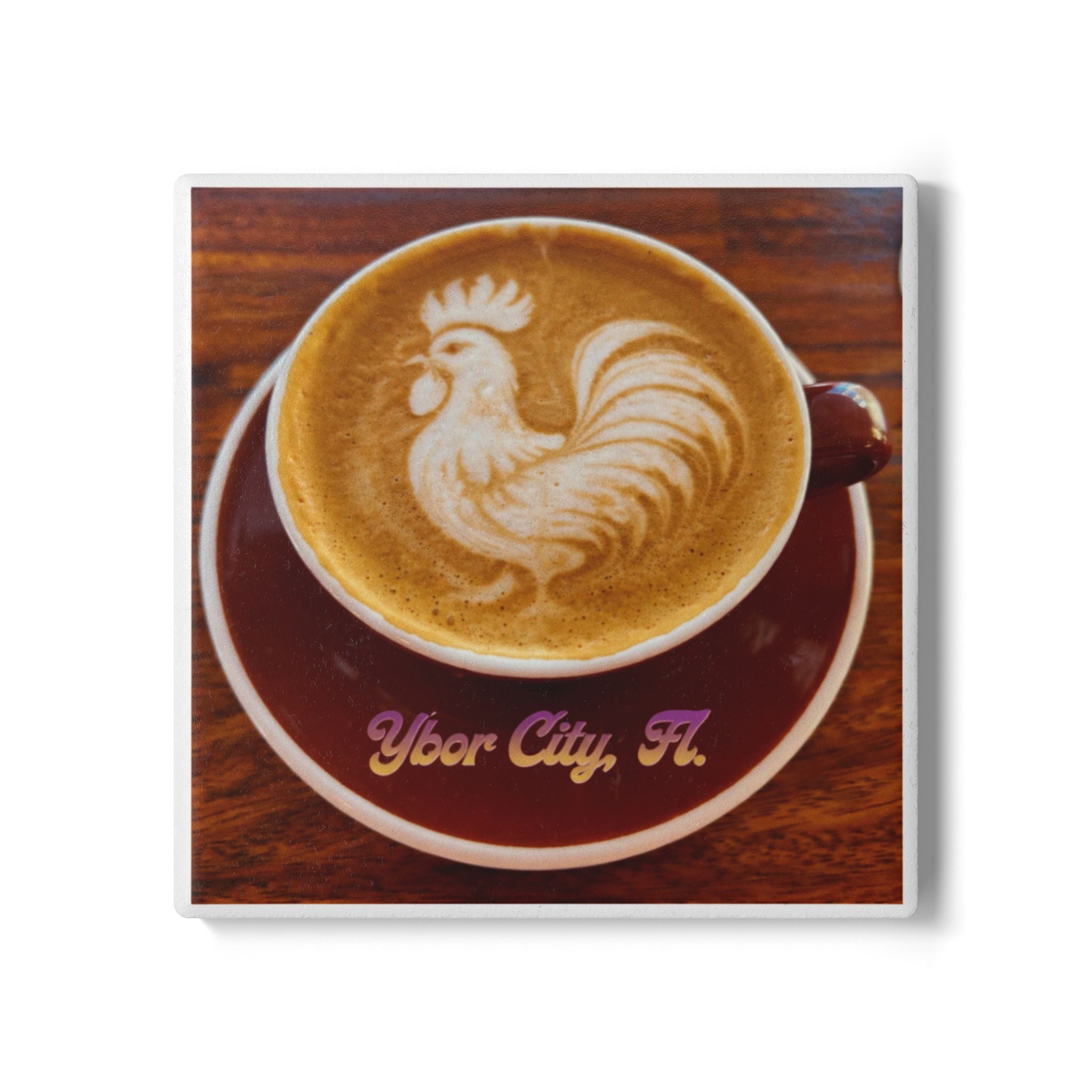 Tampa Coffee Art Ceramic Coaster