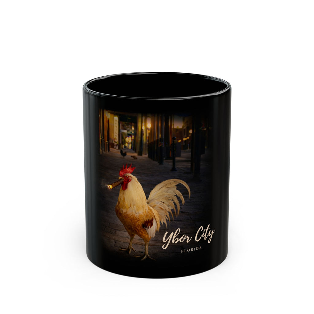 Rooster City Black Mug