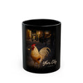 Rooster City Black Mug