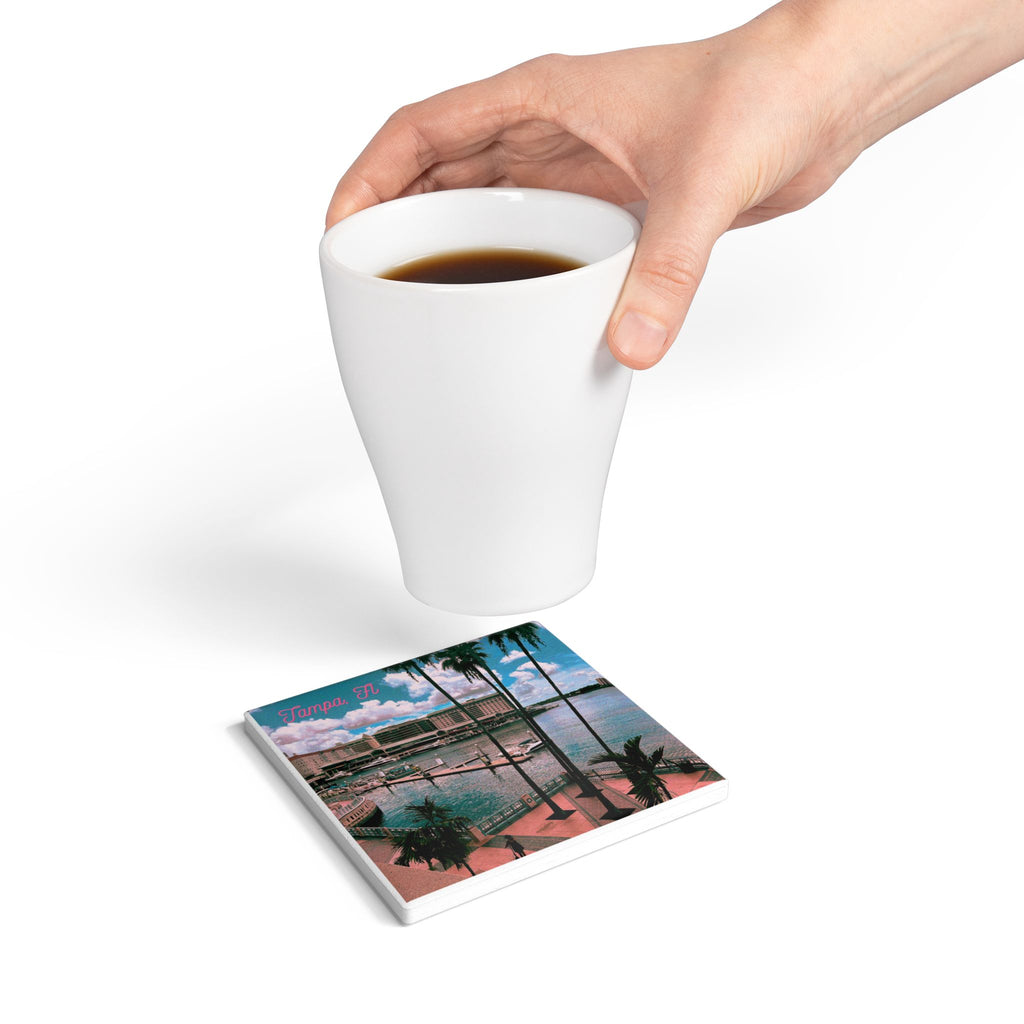 Tampa Bay Waterfront Ceramic Coaster