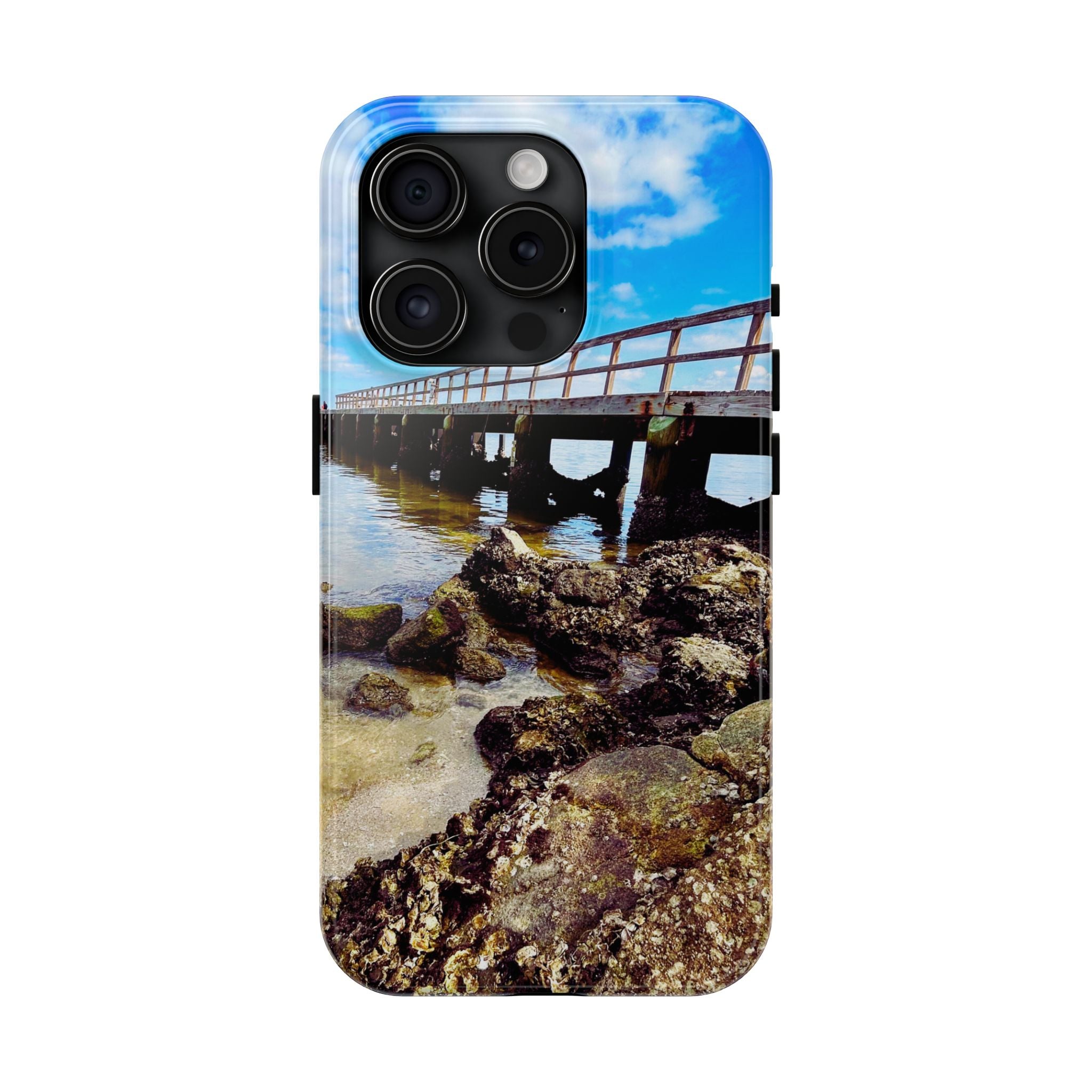Coastal Pier & Oyster Rocks Phone Case