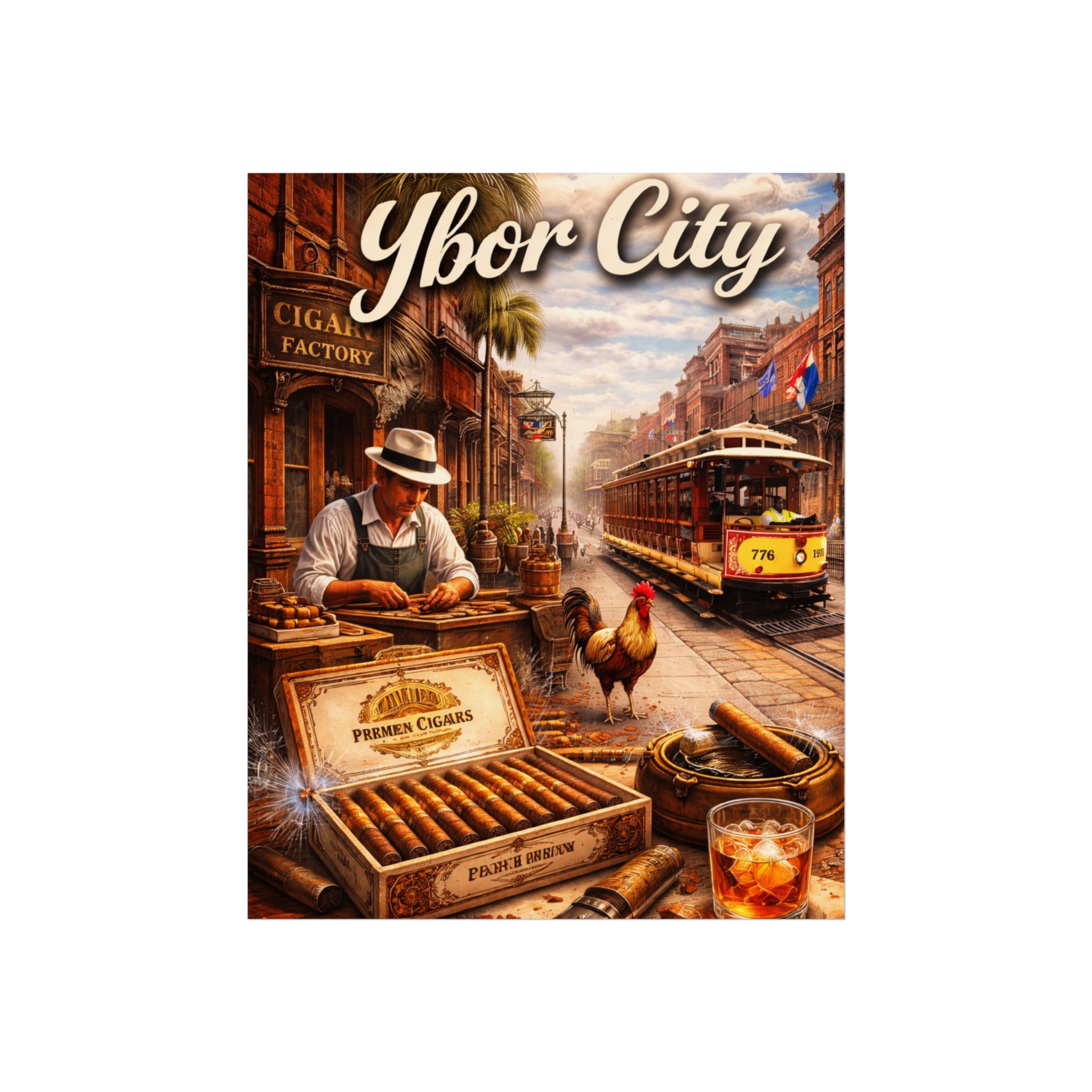 Ybor City Vintage Cigar Scene Wall Art