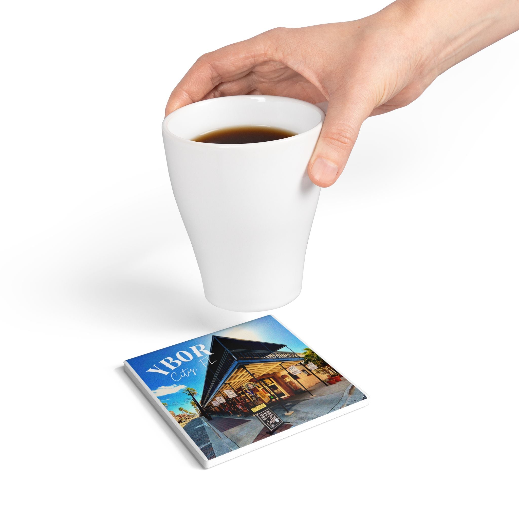 “Historic Ybor Corner” Ceramic Coaster