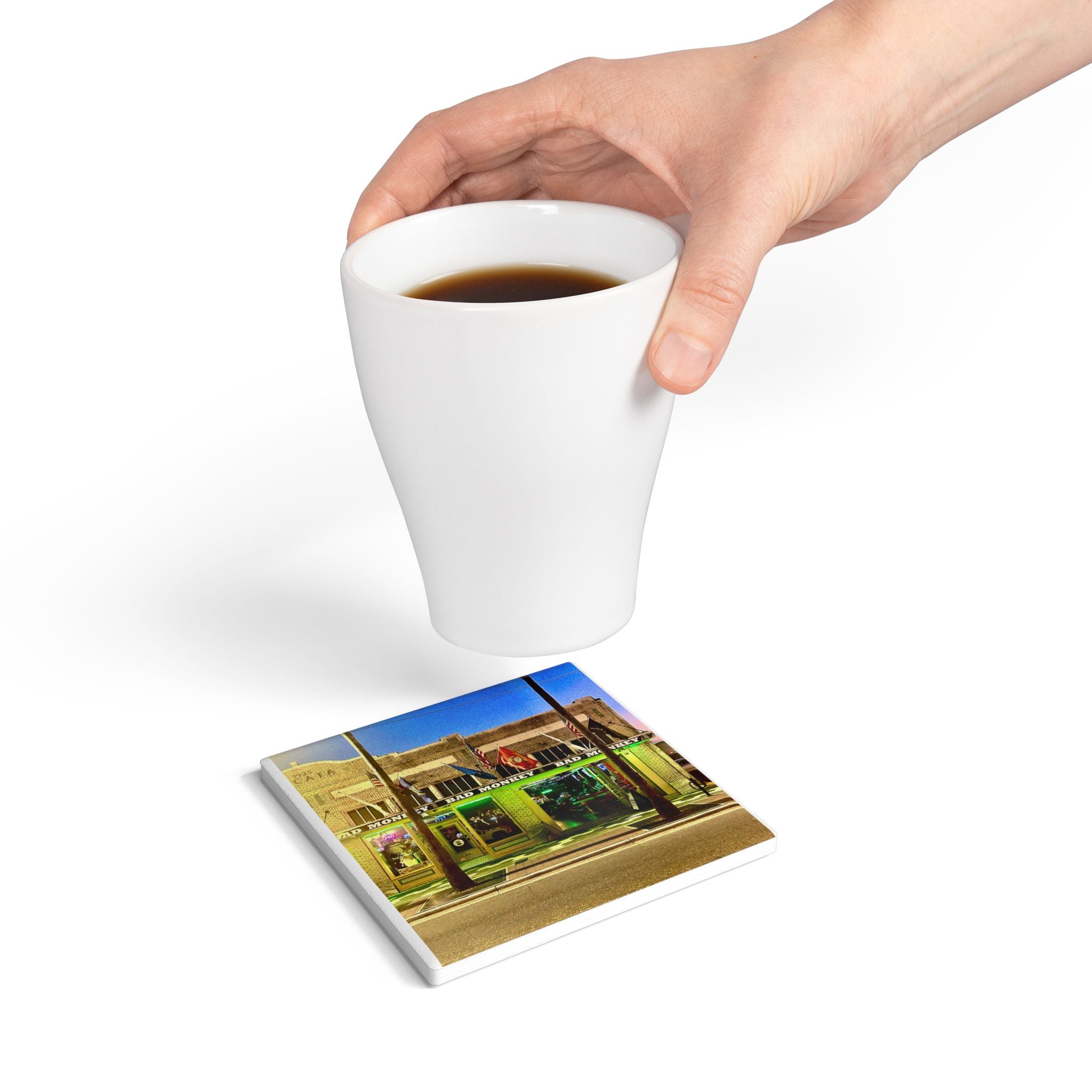“Bad Monkey Bar, Ybor City” Ceramic Coaster