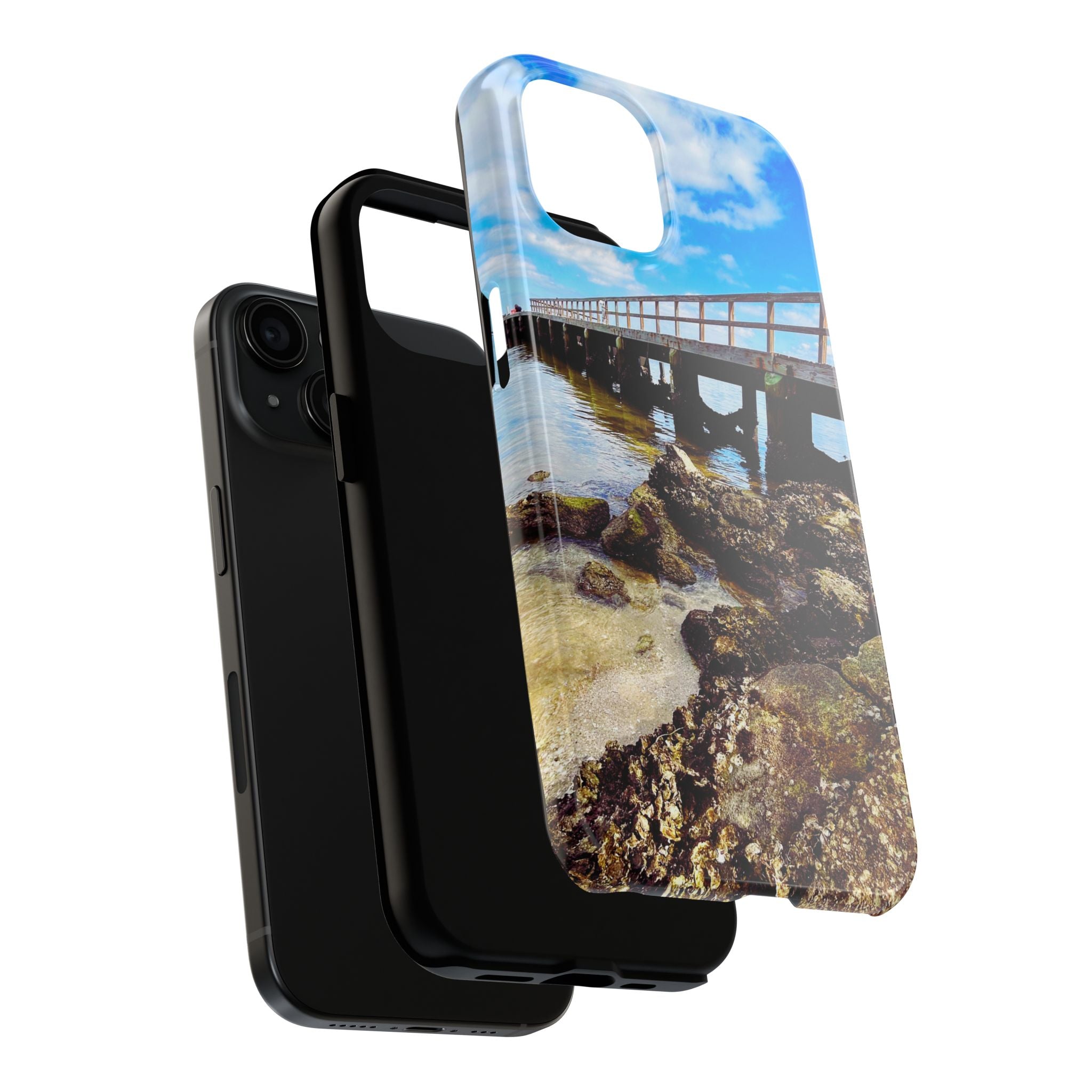 Coastal Pier & Oyster Rocks Phone Case