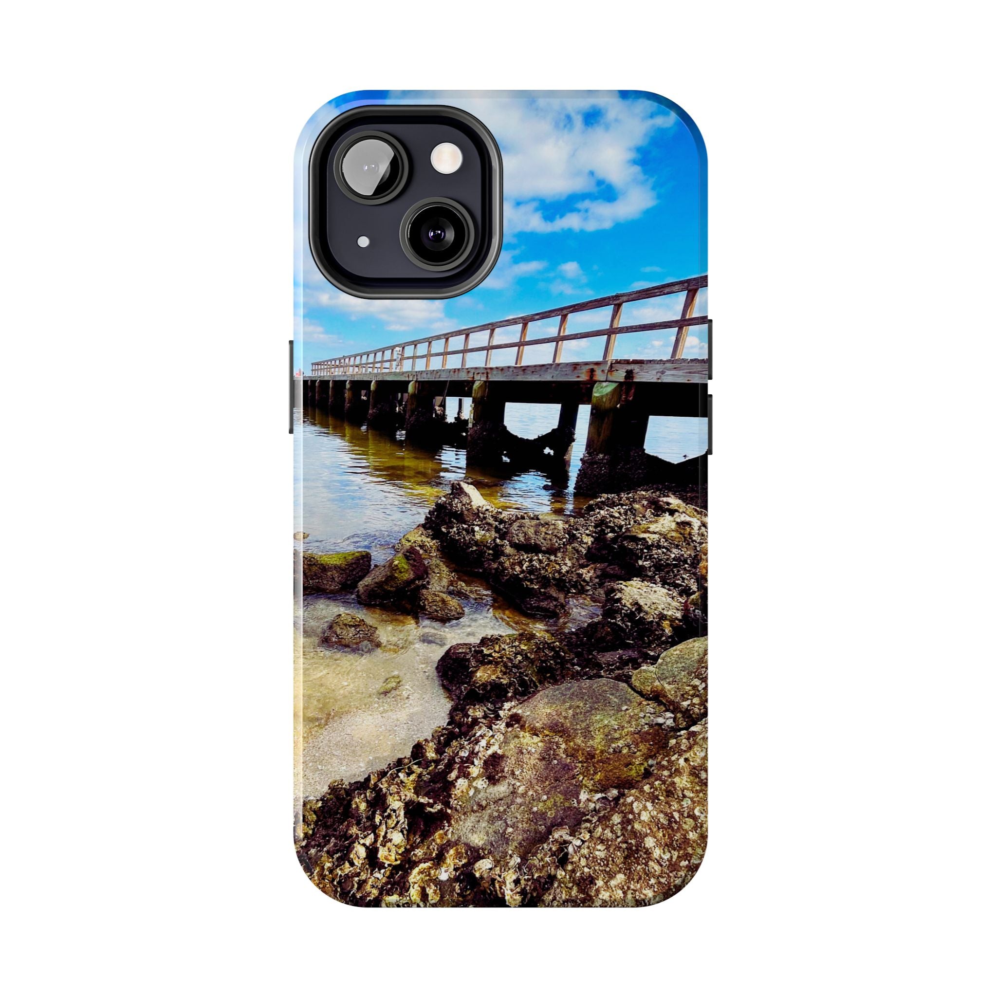 Coastal Pier & Oyster Rocks Phone Case