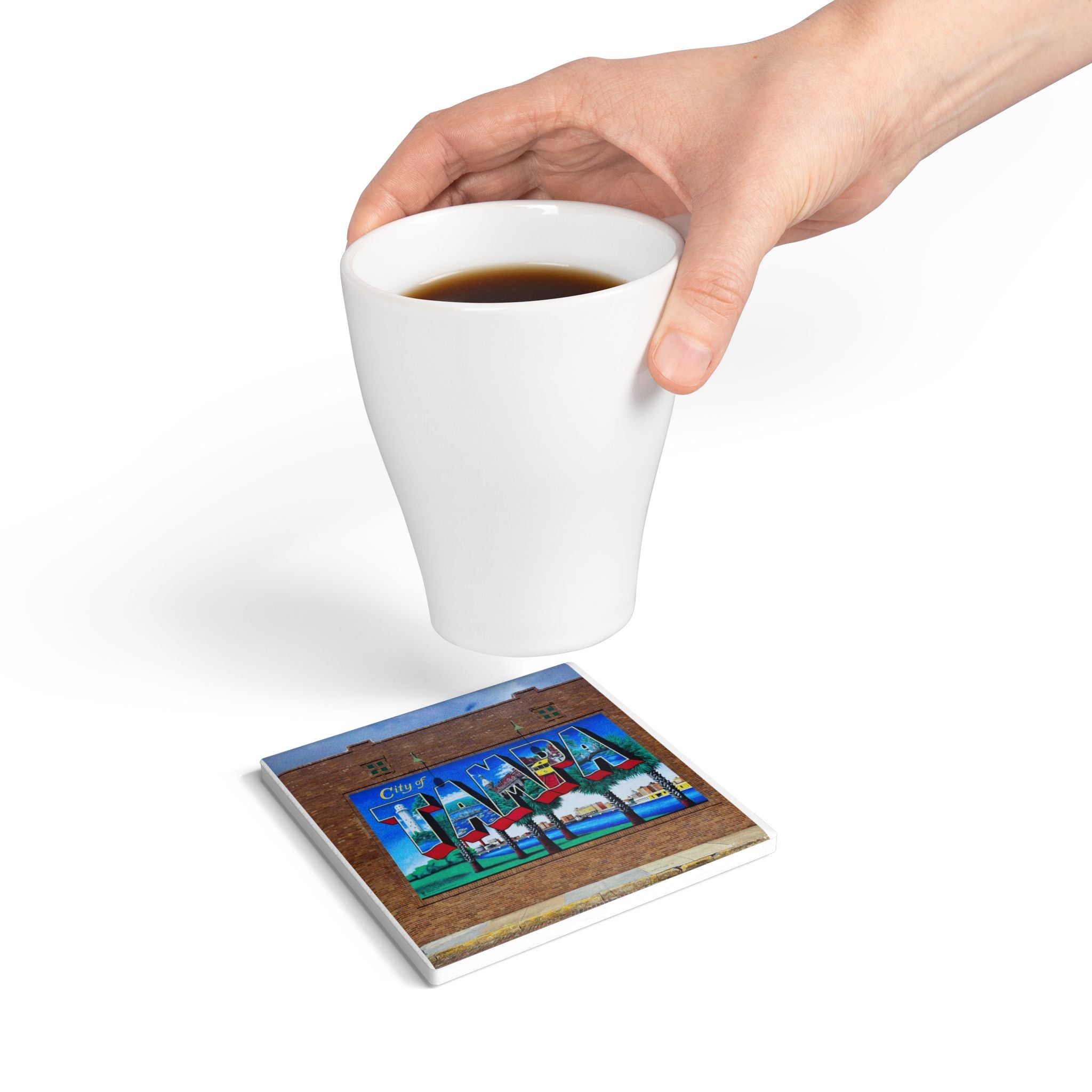 Tampa Mural Ceramic Coaster