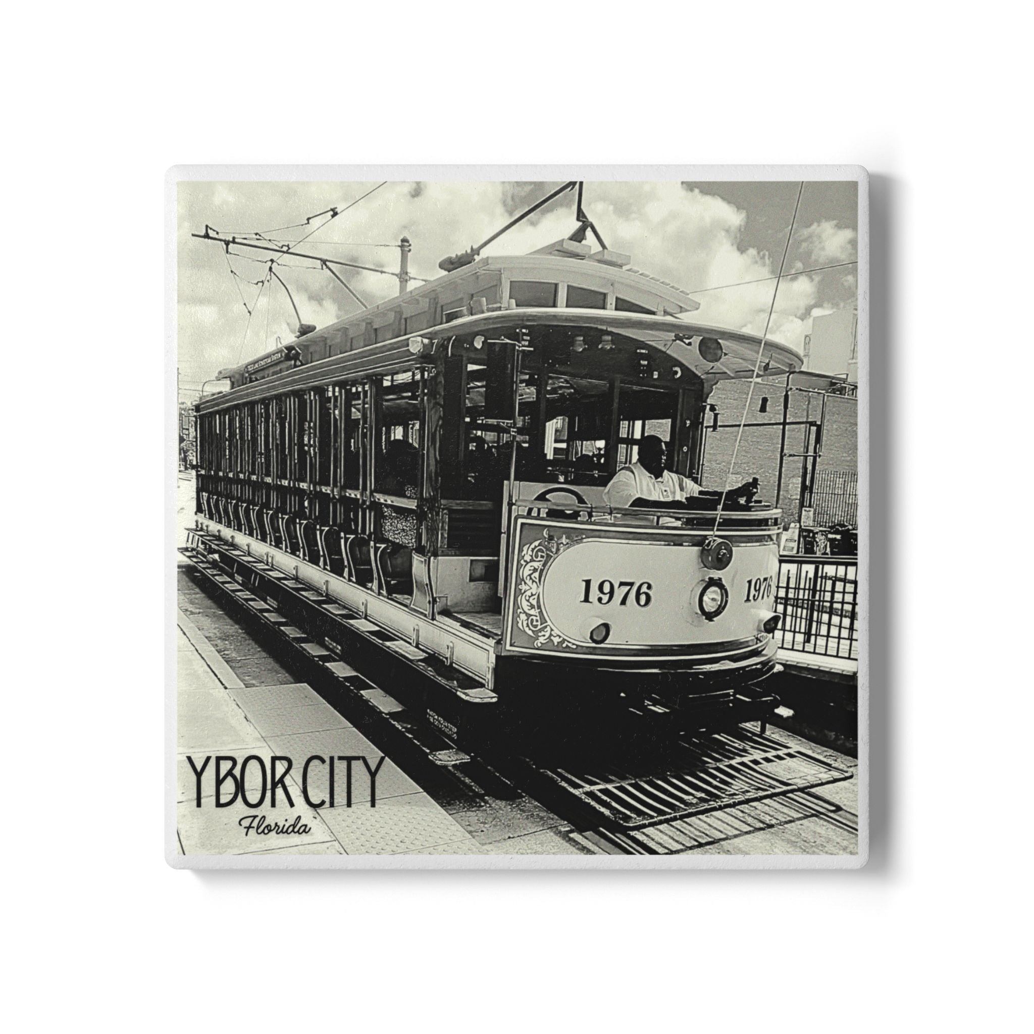 Tampa Streetcar Ceramic Coaster