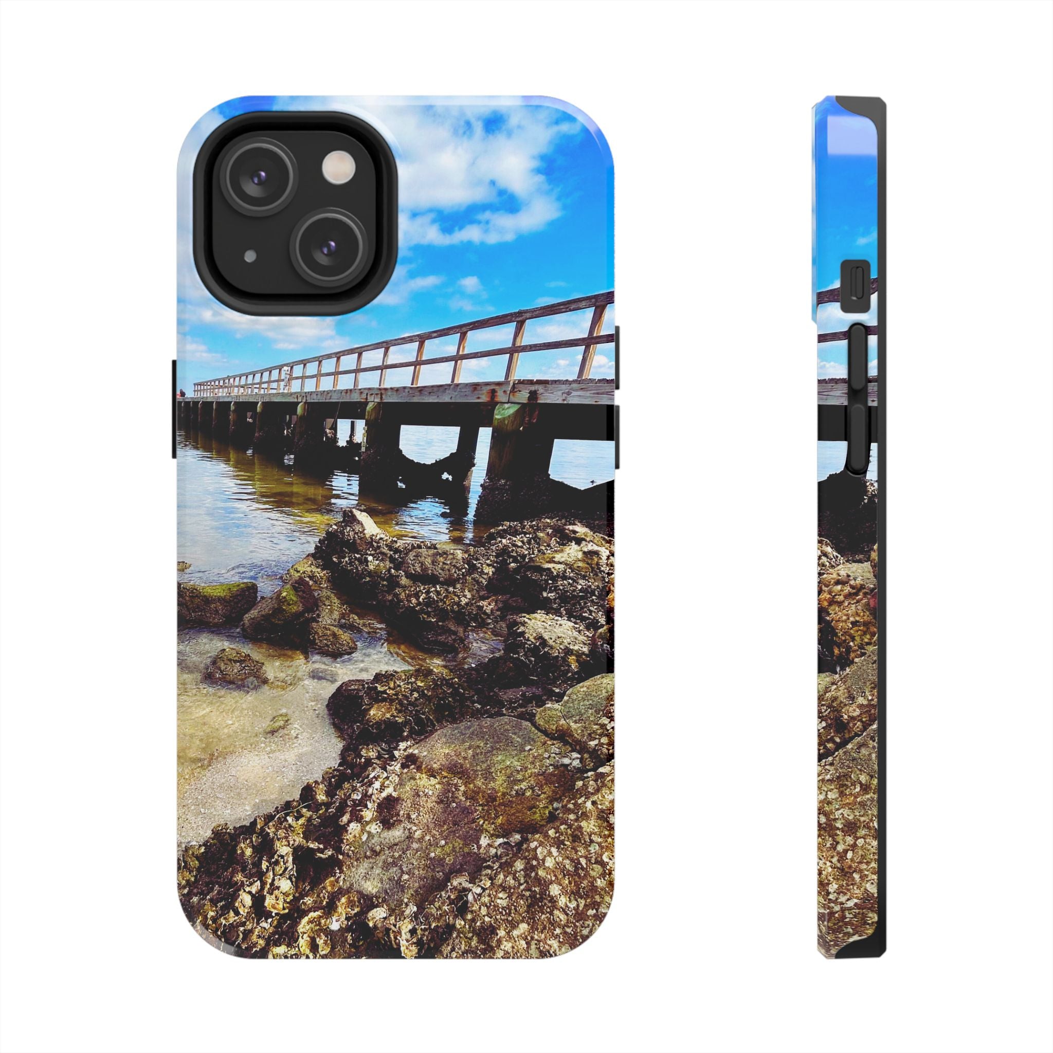 Coastal Pier & Oyster Rocks Phone Case