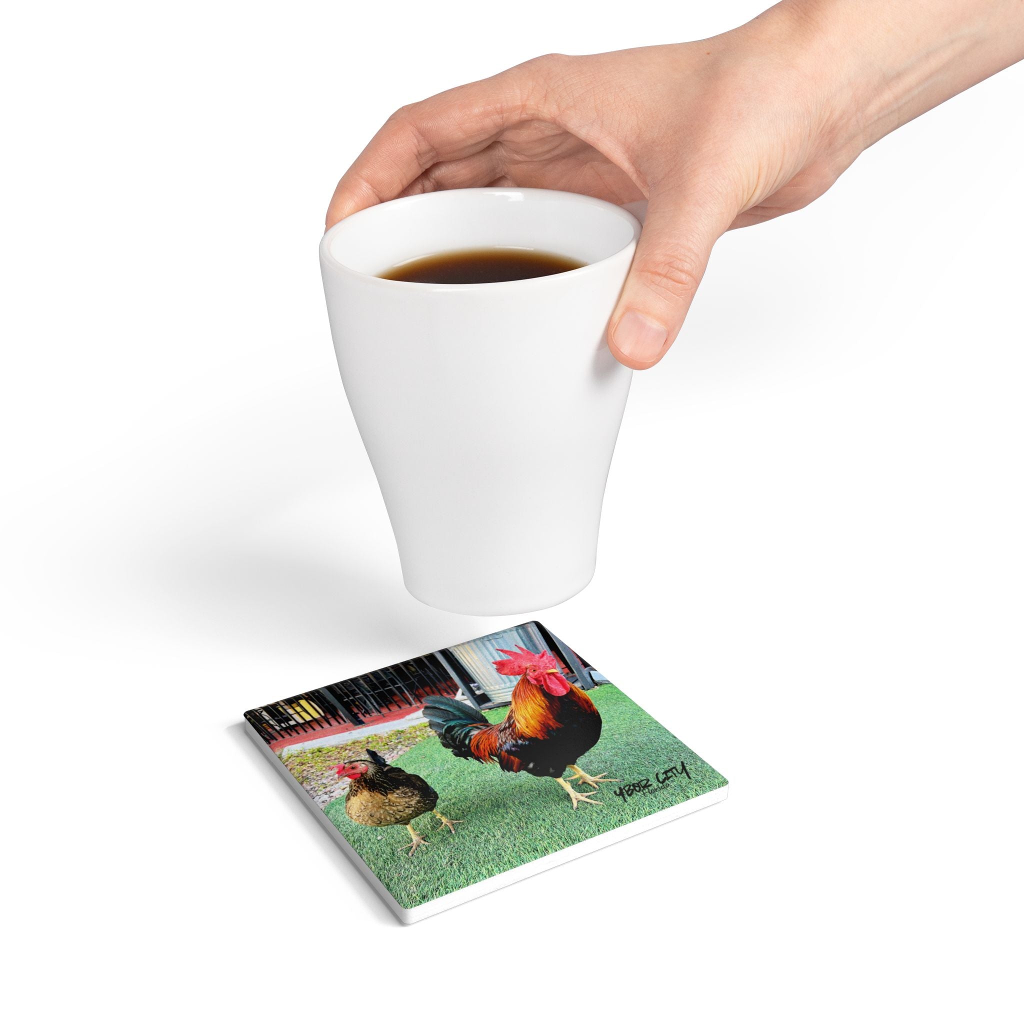 Ybor Rooster Duo Coaster