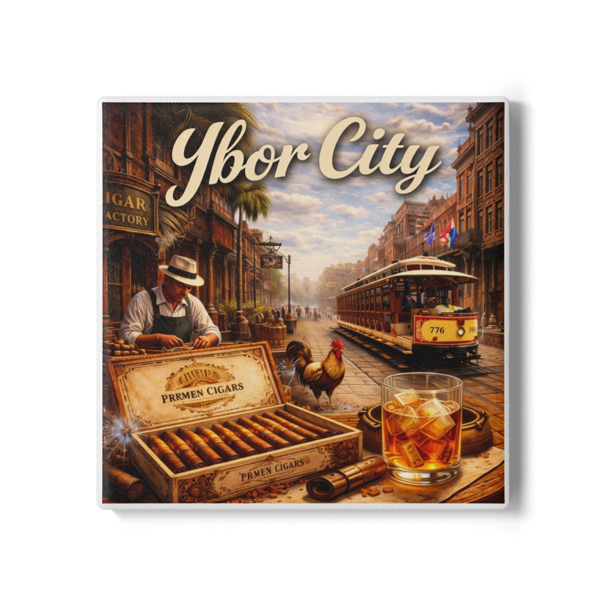 Ybor City Vintage Cigar Coaster