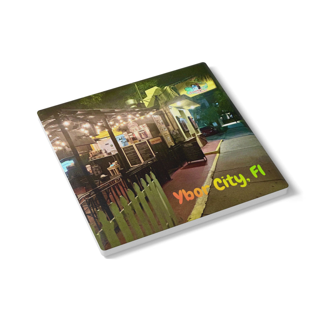 Jimmy’s Tacos at Night, Ybor City Ceramic Coaster