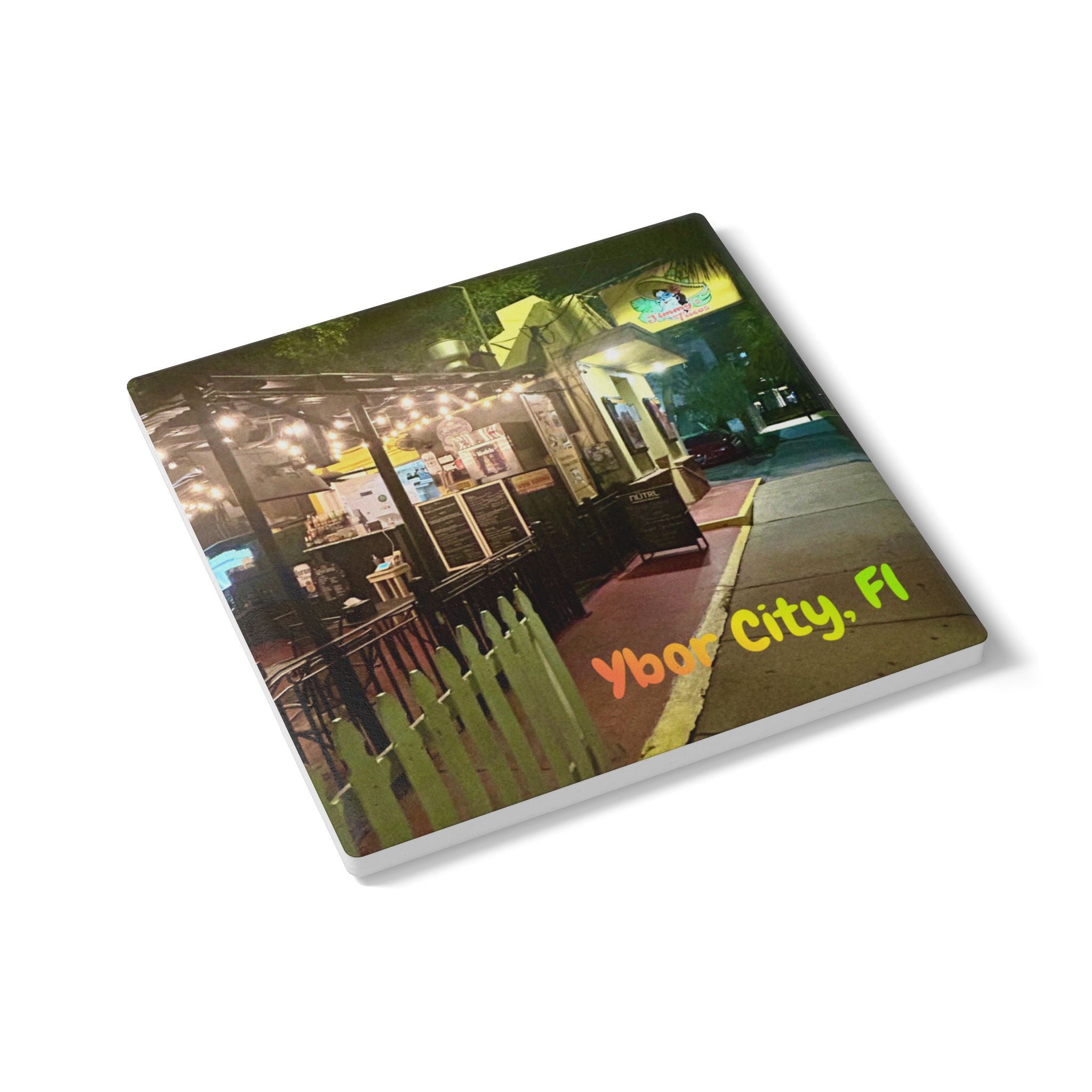 Jimmy’s Tacos at Night, Ybor City Ceramic Coaster