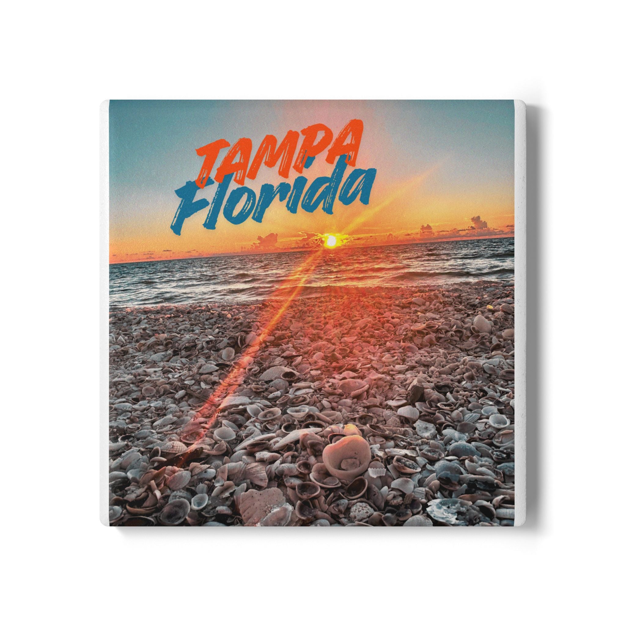 Florida Sunset Seashell Beach Coaster